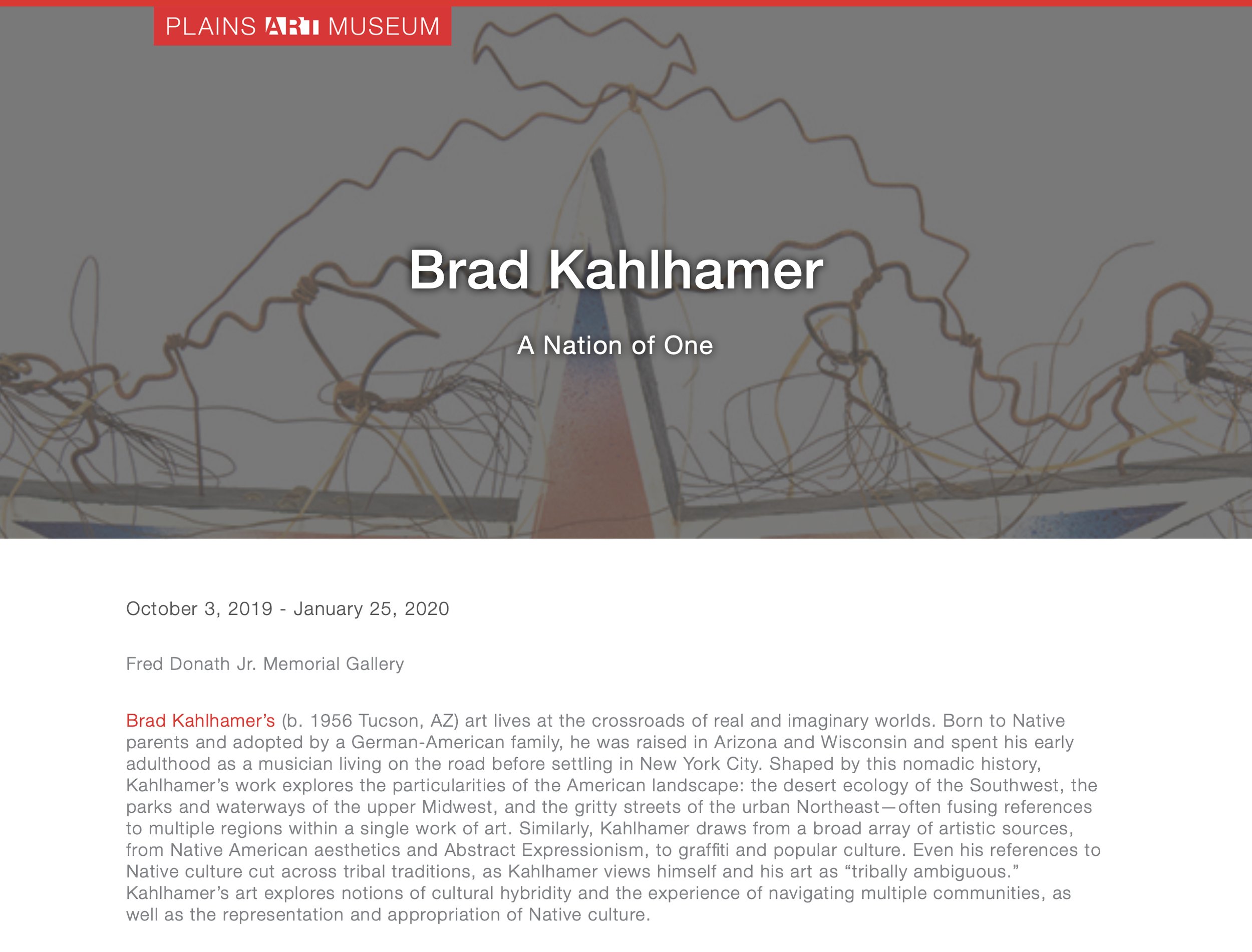 Brad Kahlhamer, A Nation of One - Plains Art Museum