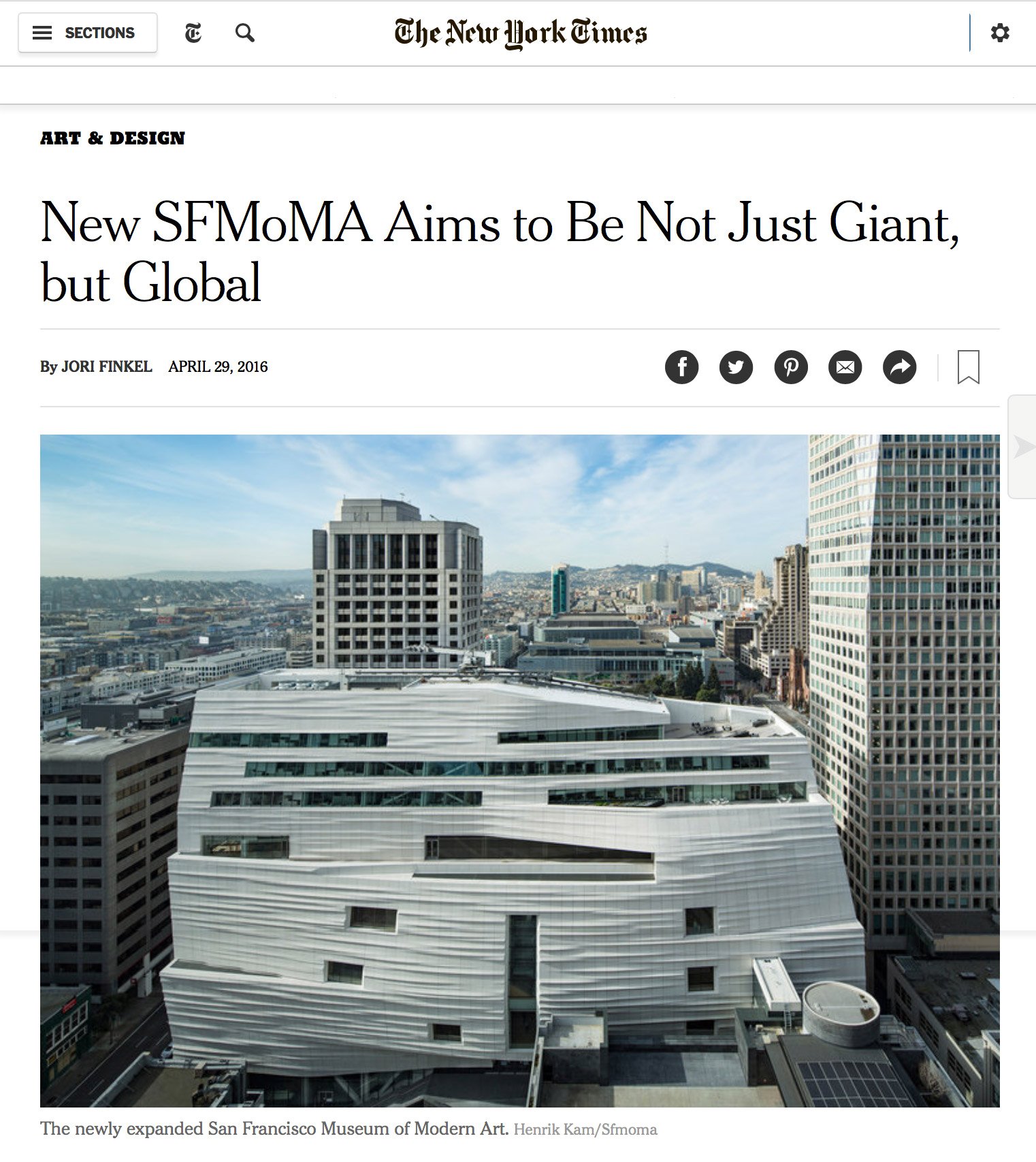 New SFMoMA Aims to Be Not Just Giant, but Global 