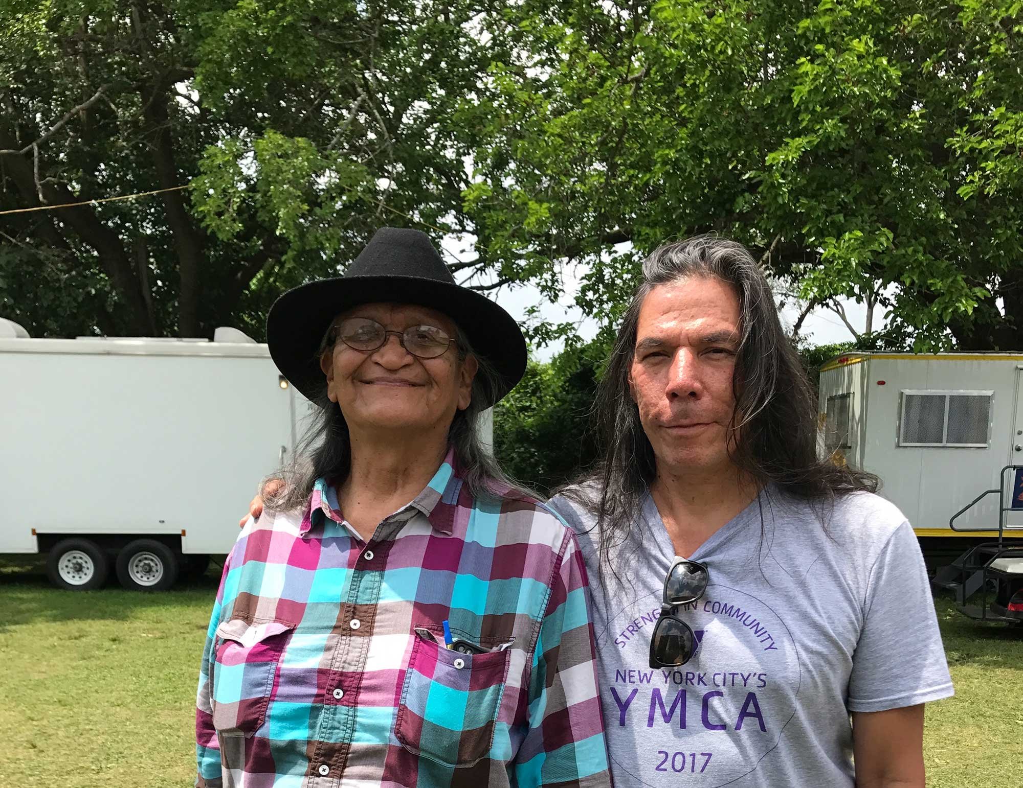  With Quiltman, singer in John Trudell’s Bad Dog band, 2017 