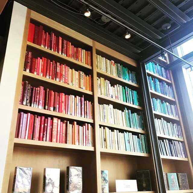 One of my favorite shelves at one of my favorite library branches 🥰 ****************************************************** #WendyandtheWorms #KatherineAndersonBookworks #SeattlePublicLibrary #capitolhill #library #shelfie #rainbow #pride #smallbusin