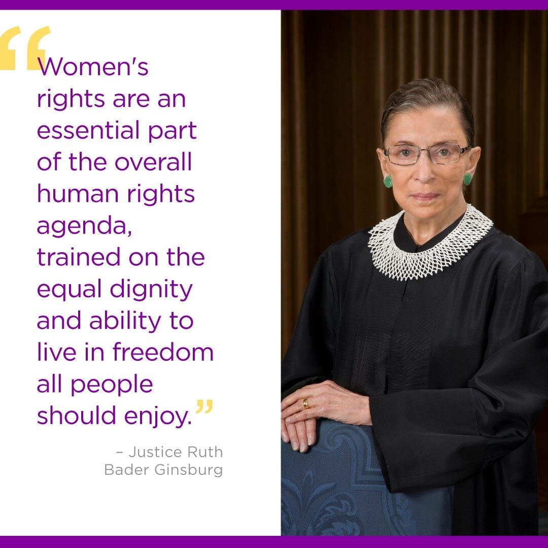 &quot;Women's rights are an essential part of the overall human rights agenda, trained on the equal dignity and ability to live in freedom all people should enjoy.&quot;&ndash;Justice Ruth Bader Ginsburg⁠
⁠
Women's rights in the United States are cur