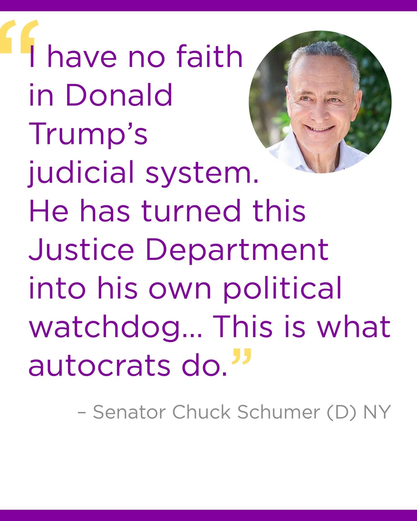 Prosecutors told Trump there was no evidence to indict James Comey. He didn&rsquo;t care. He replaced them with a loyalist &mdash; a former personal attorney with no courtroom experience &mdash; to push charges anyway. Senator Schumer is right: this 