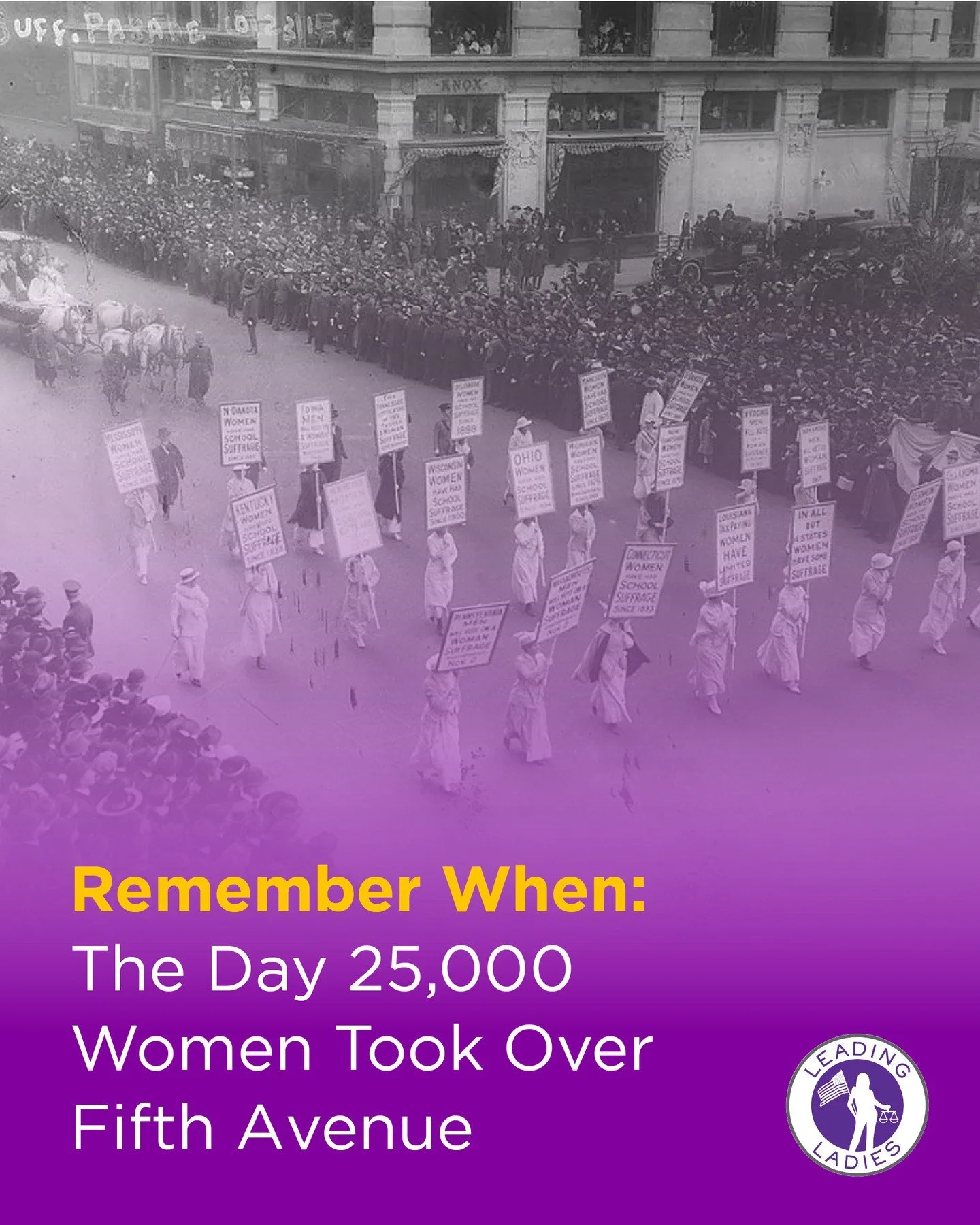 25,000 women marched up Fifth Avenue in New York City, demanding the right to vote.
It was the largest suffrage parade the country had seen. Women wore white. Crowds lined the streets. And the message was simple: We deserve a voice.
No micropho