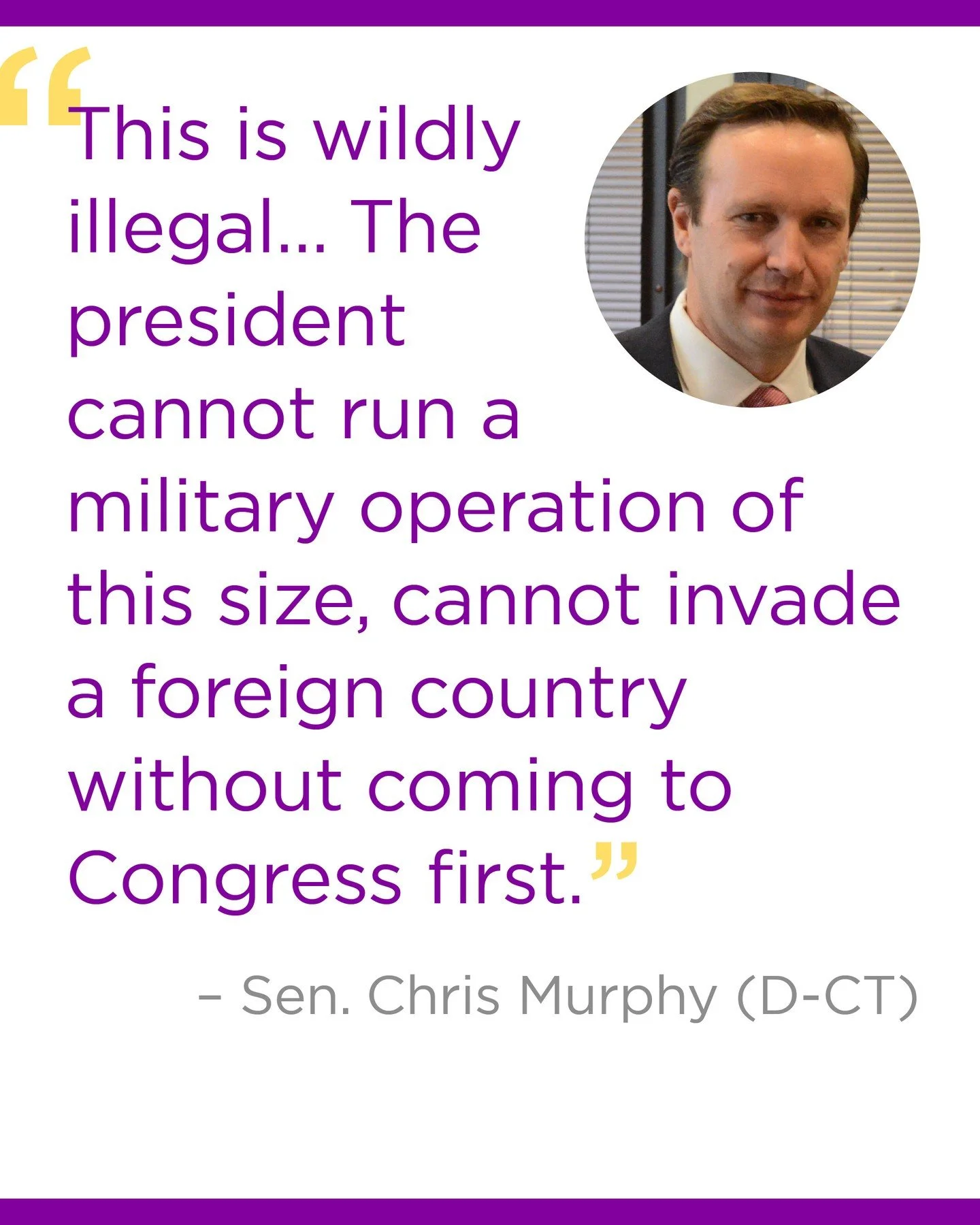 In a moment of growing global instability, Sen. Chris Murphy (D-CT) used his appearance on CNN &mdash; State of the Union to draw a hard line around democratic norms. He cautioned that allowing a president to deploy military force without congression