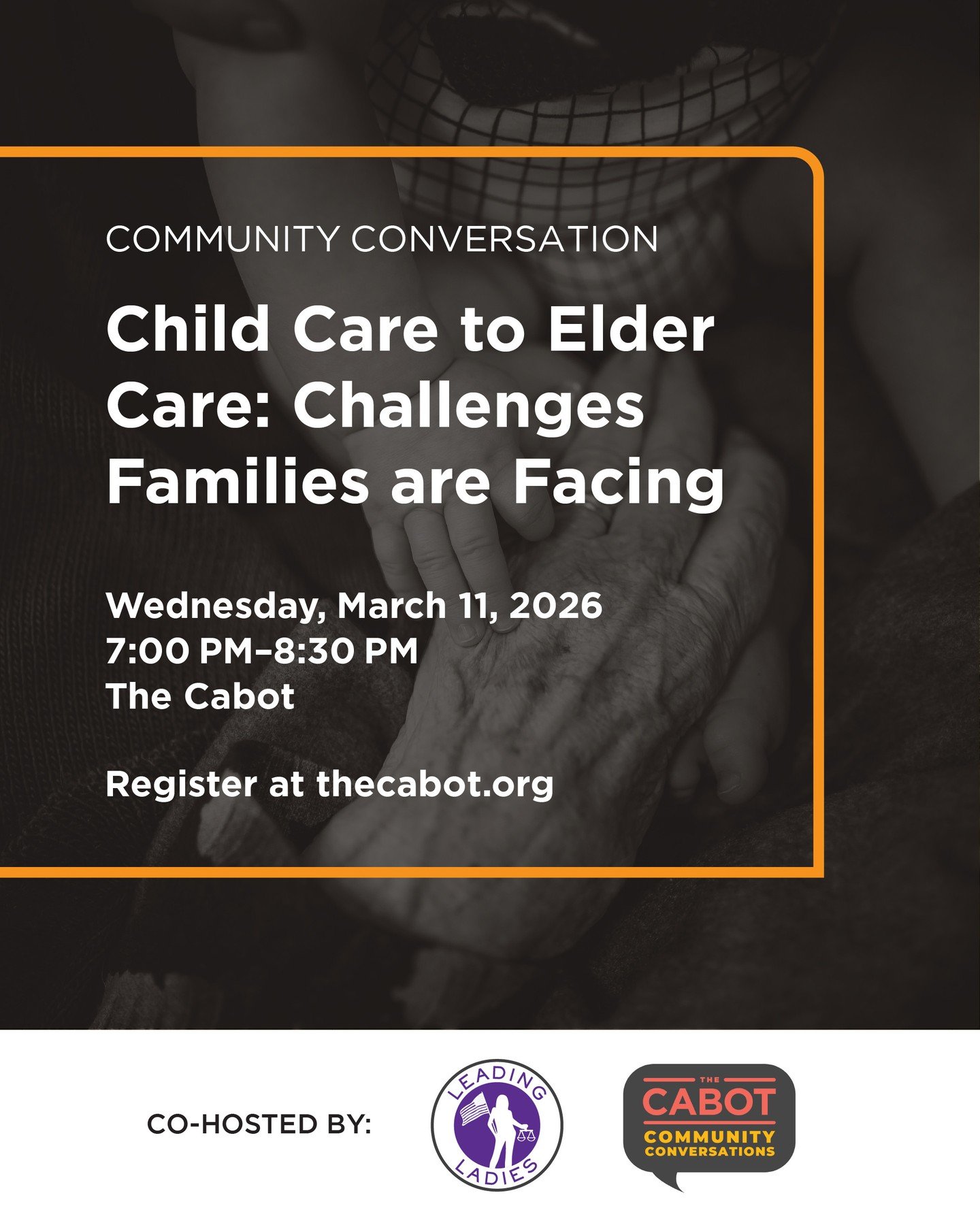 Community Conversation: Child Care to Elder Care: Challenges Families are Facing⁠
⁠
A panel of 5 experts from the North Shore will discuss the barriers for those seeking child care and caring for an elderly or disabled loved one. What services are av