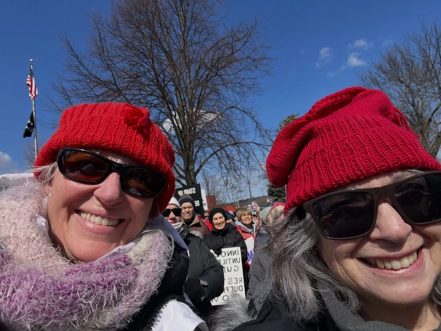Leading Ladies wearing their Melt the ICE hats at a No Kings rally in Beverly, MA! March 28, 2026. #nokings