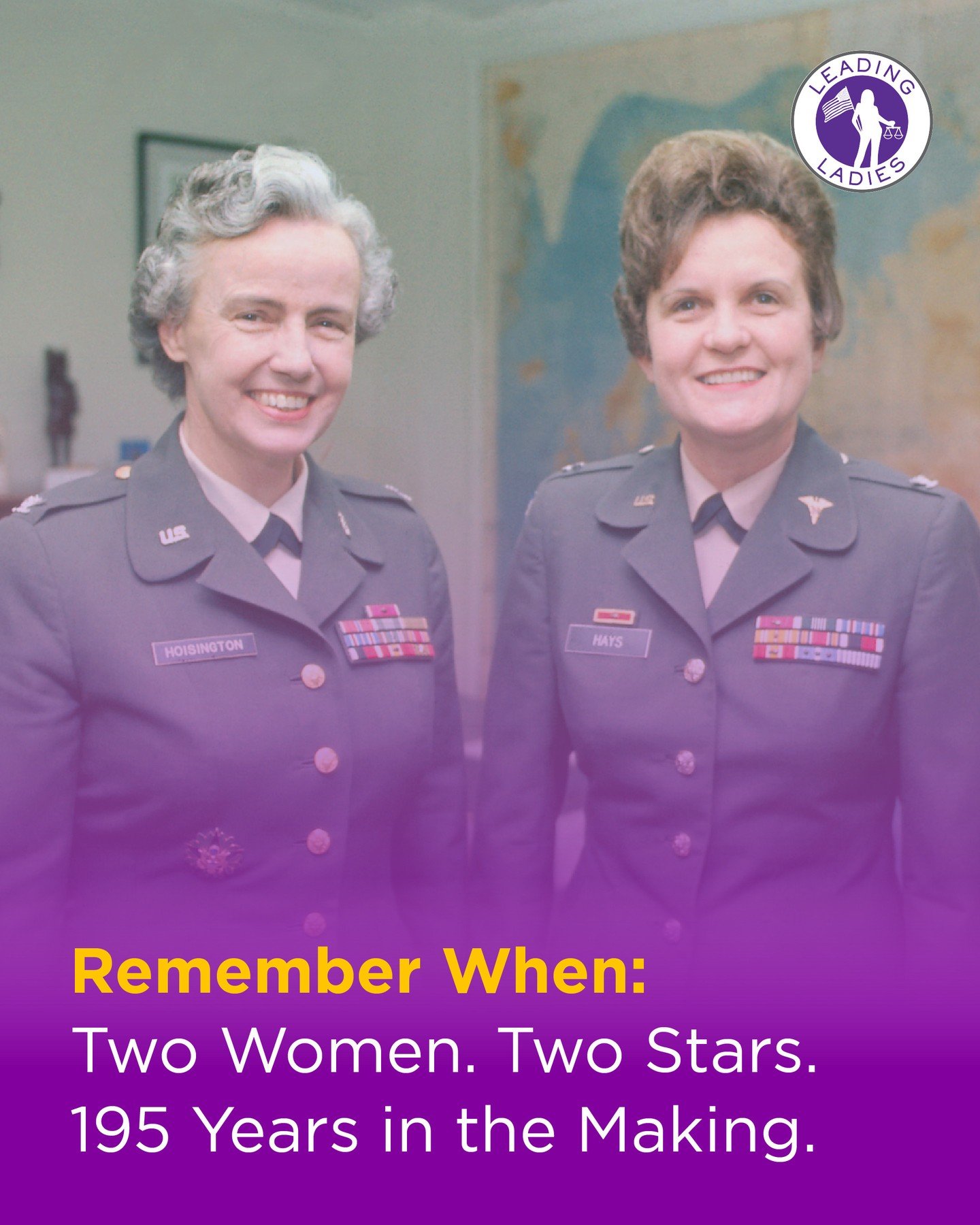 They had already served their country for decades before anyone thought to give them a star.⁠
⁠
On June 11, 1970, Anna Mae Hays and Elizabeth P. Hoisington stood in a ceremony that had never happened before in the 195-year history of the United State