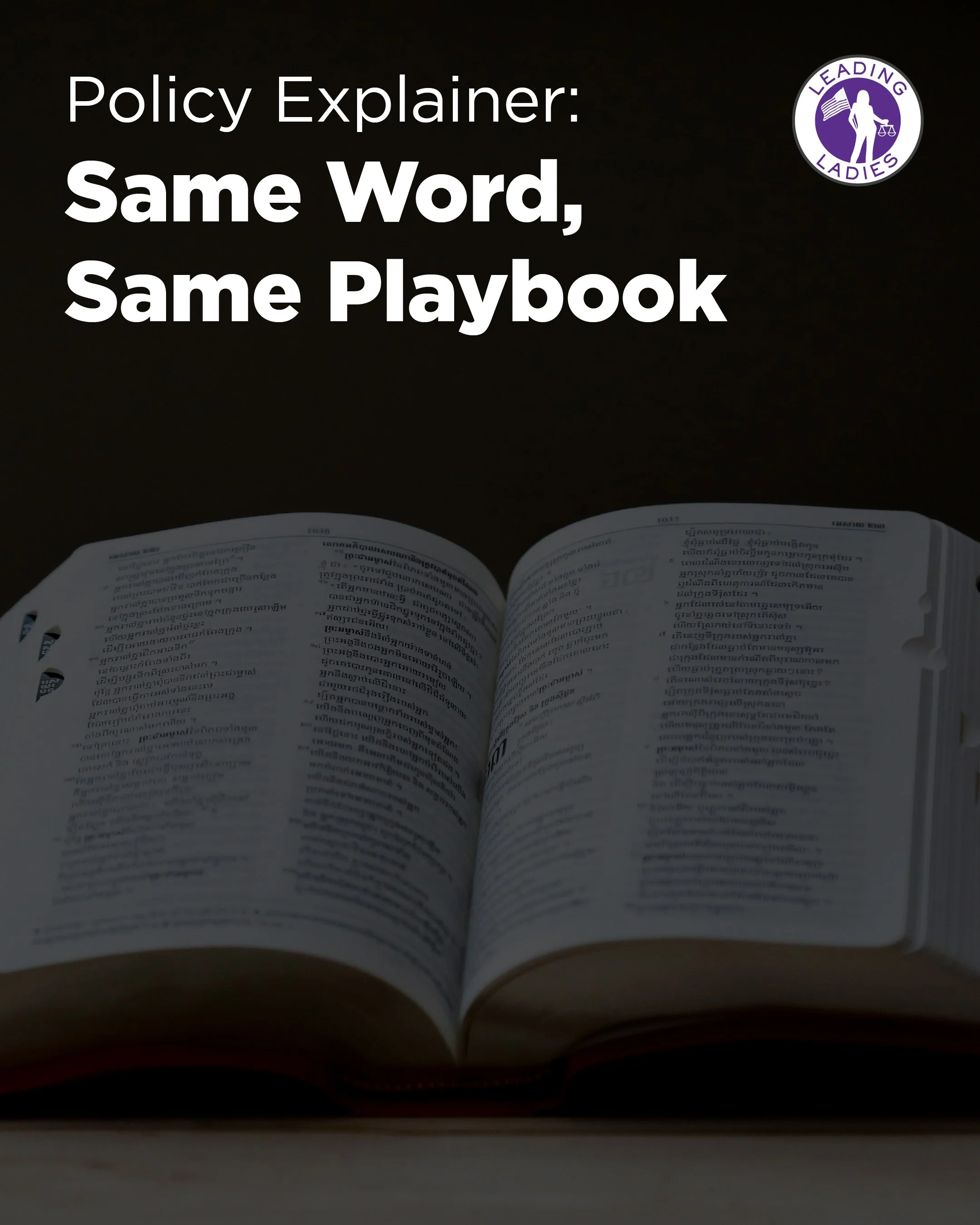 Policy Explainer: Same Word, Same Playbook