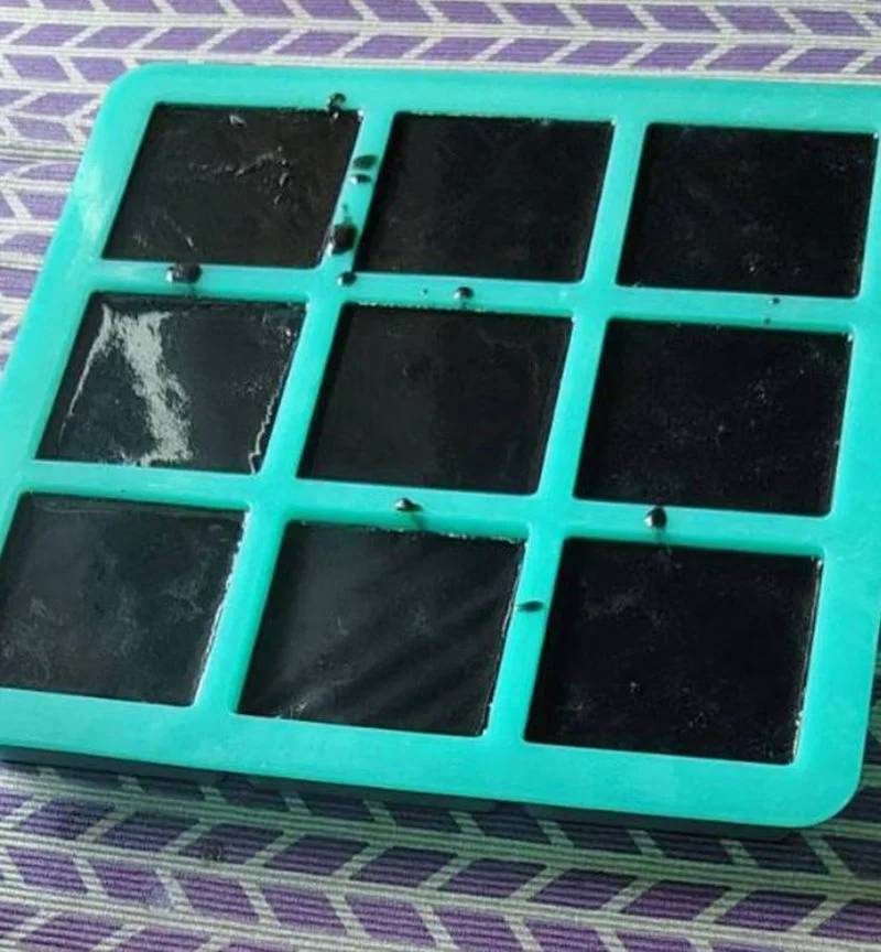 bamboo and charcoal soap in the making process