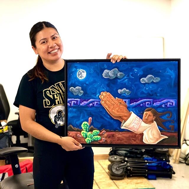 Raffle winner!!! @viri_phx 
Thank you to everyone that contributed in supporting @poderinaction 🙏🏾 #oilpainting #paintingoncanvas #xicanoart #8ahauart