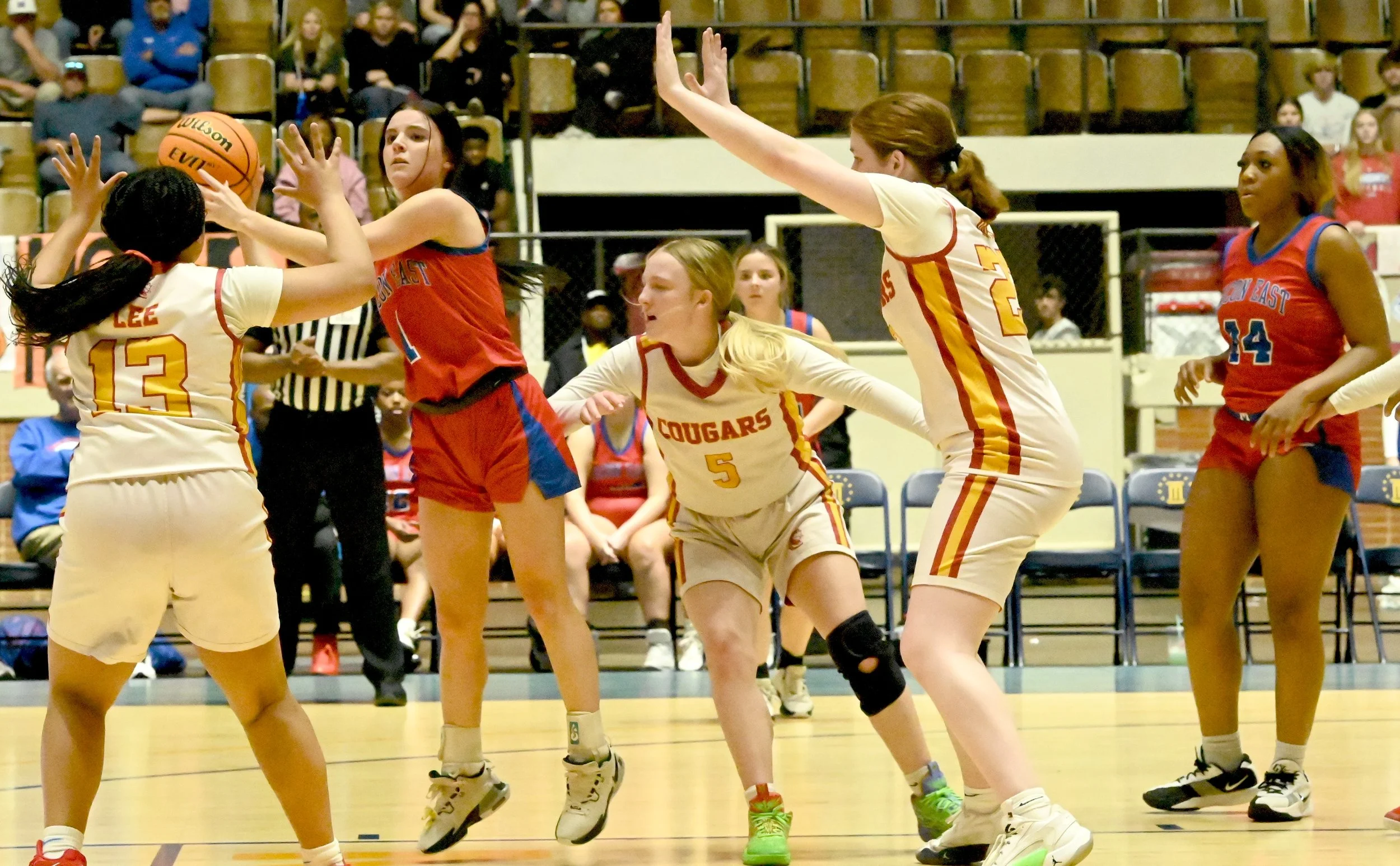 Macon Addie Longcrier looks for teammate.JPG