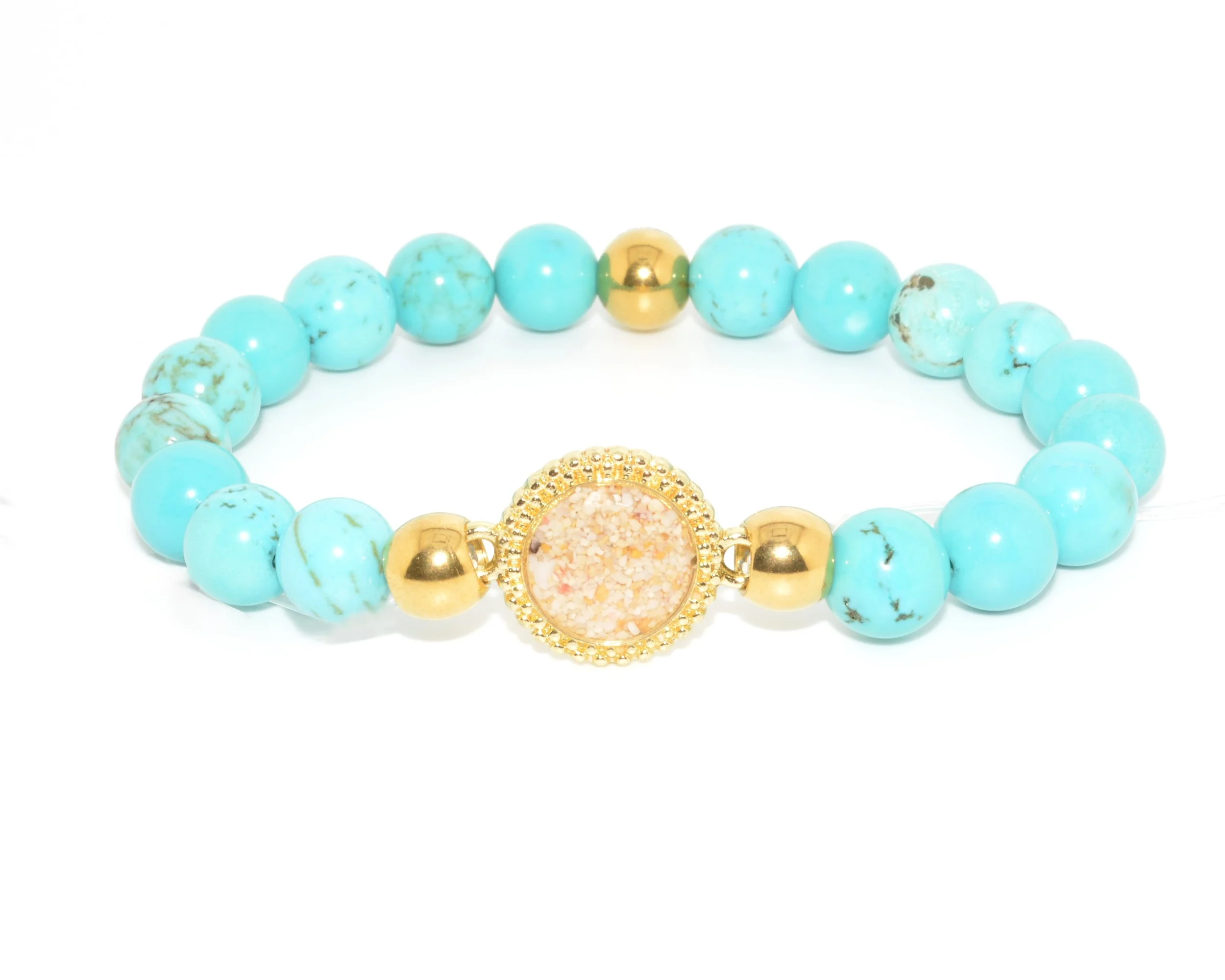 Arianne Classic Turquoise Bead - Gold