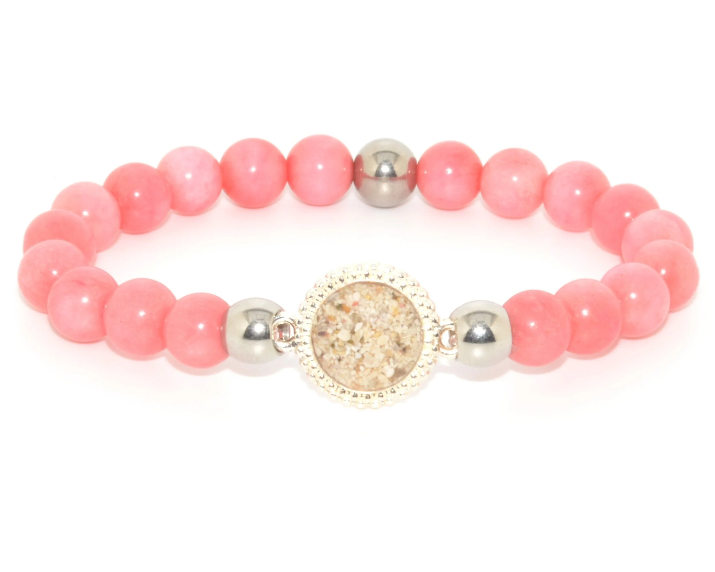 Coralena Classic Pink Rhodonite - Silver