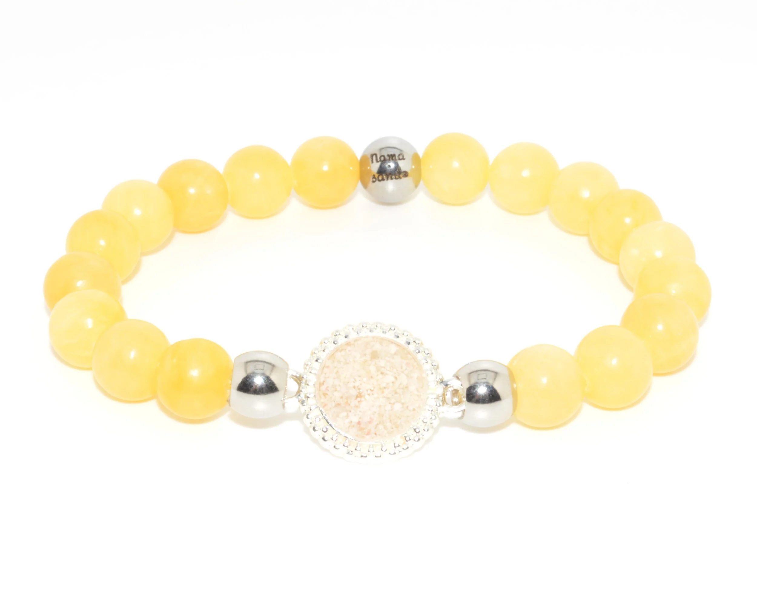 Sunny Classic Yellow Marble Jade - Silver