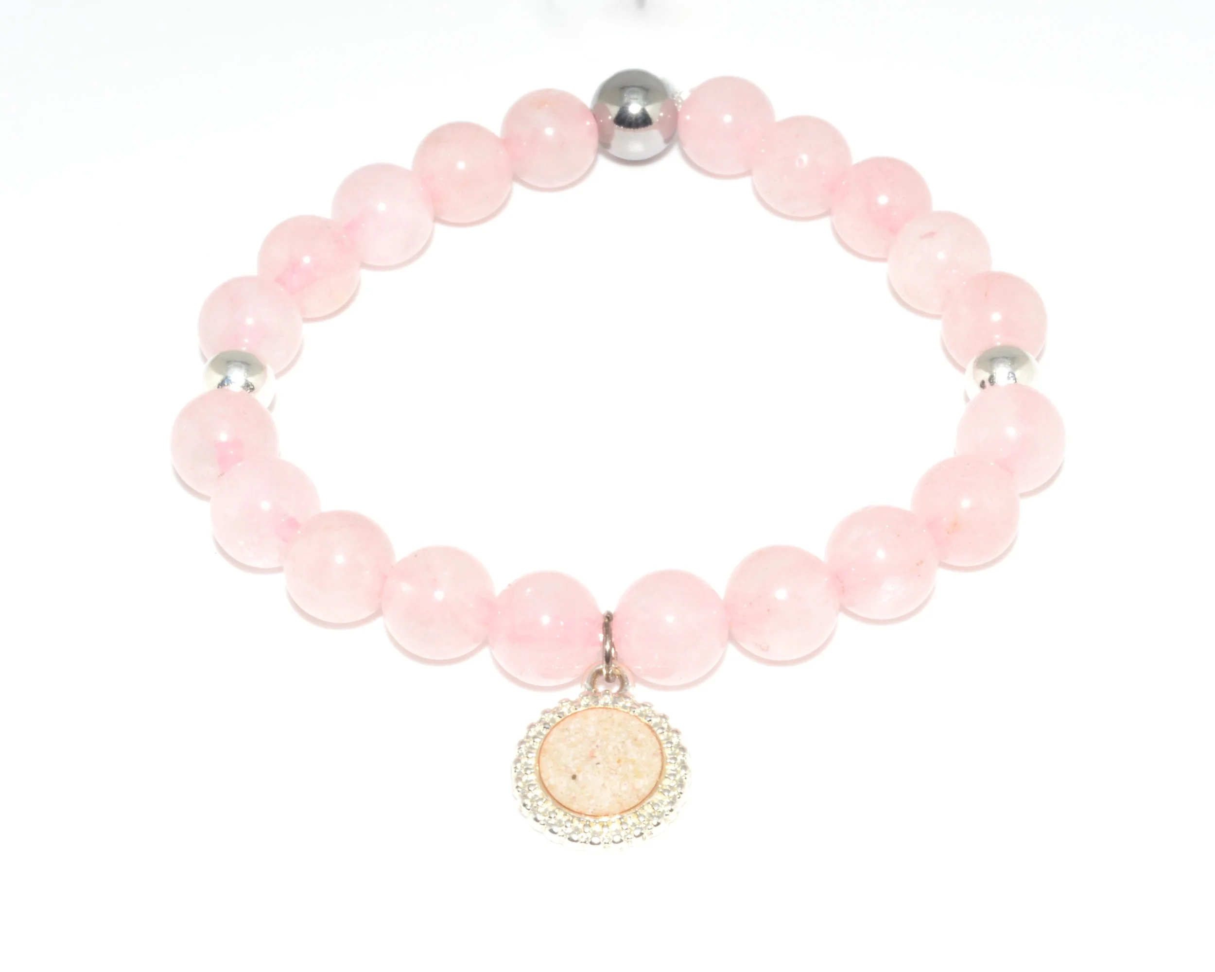 Catalina Charm Rose Quartz - Silver