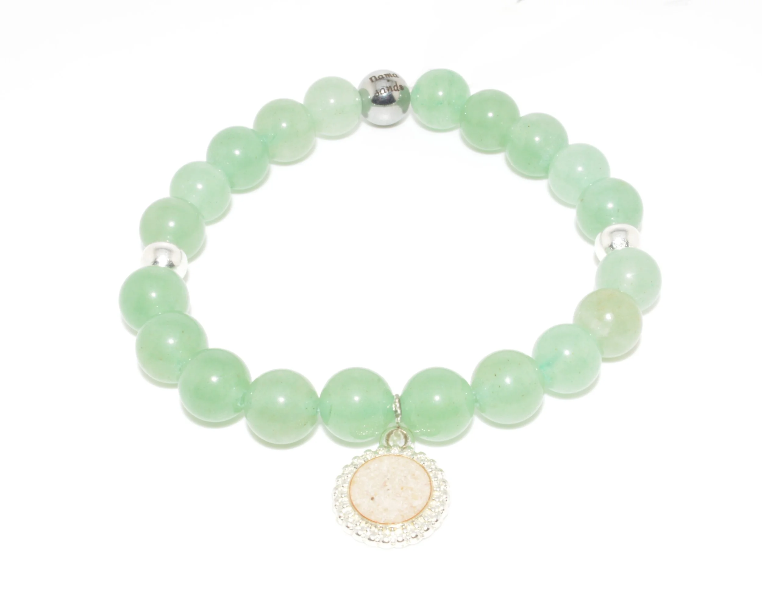 Diane Charm Green Aventurine - Silver