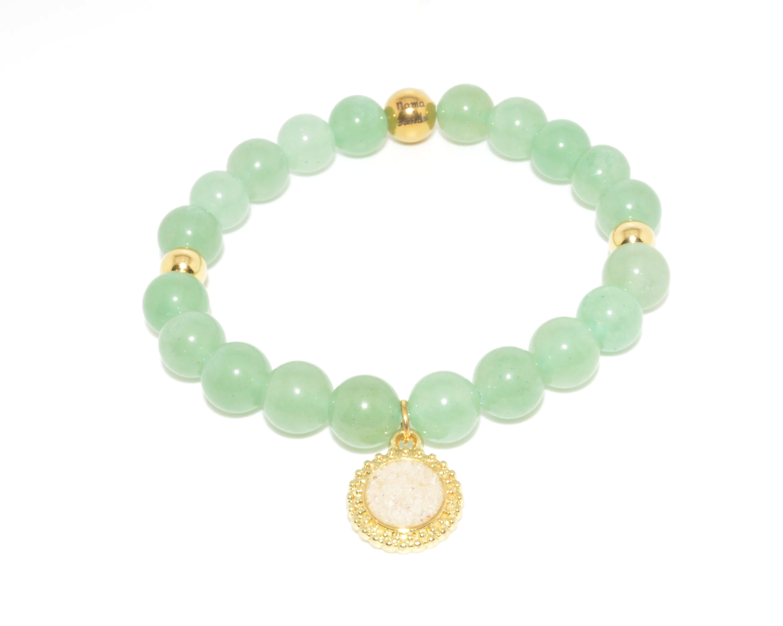 Diane Charm Green Aventurine - Gold