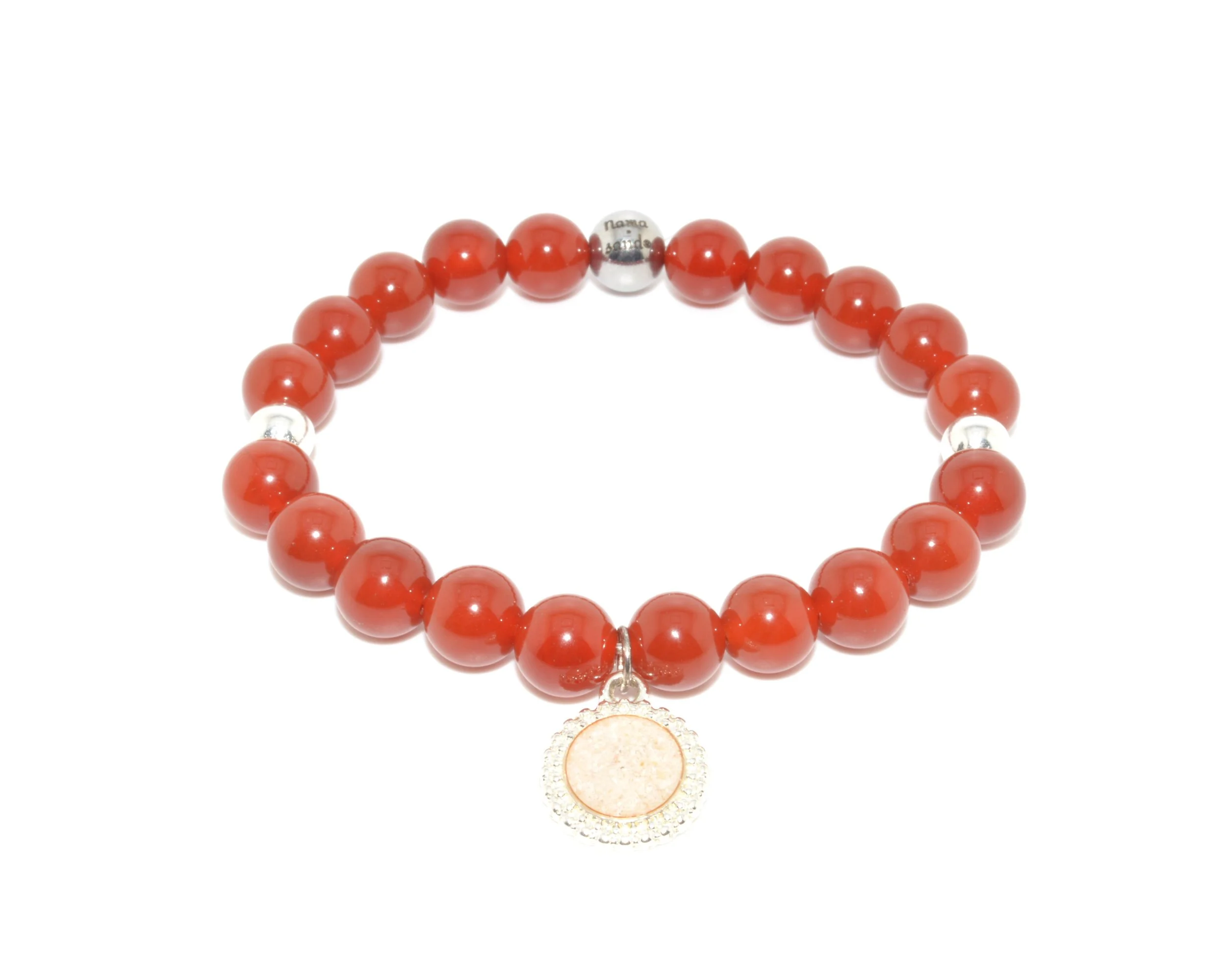 Laura Charm Carnelian - Silver
