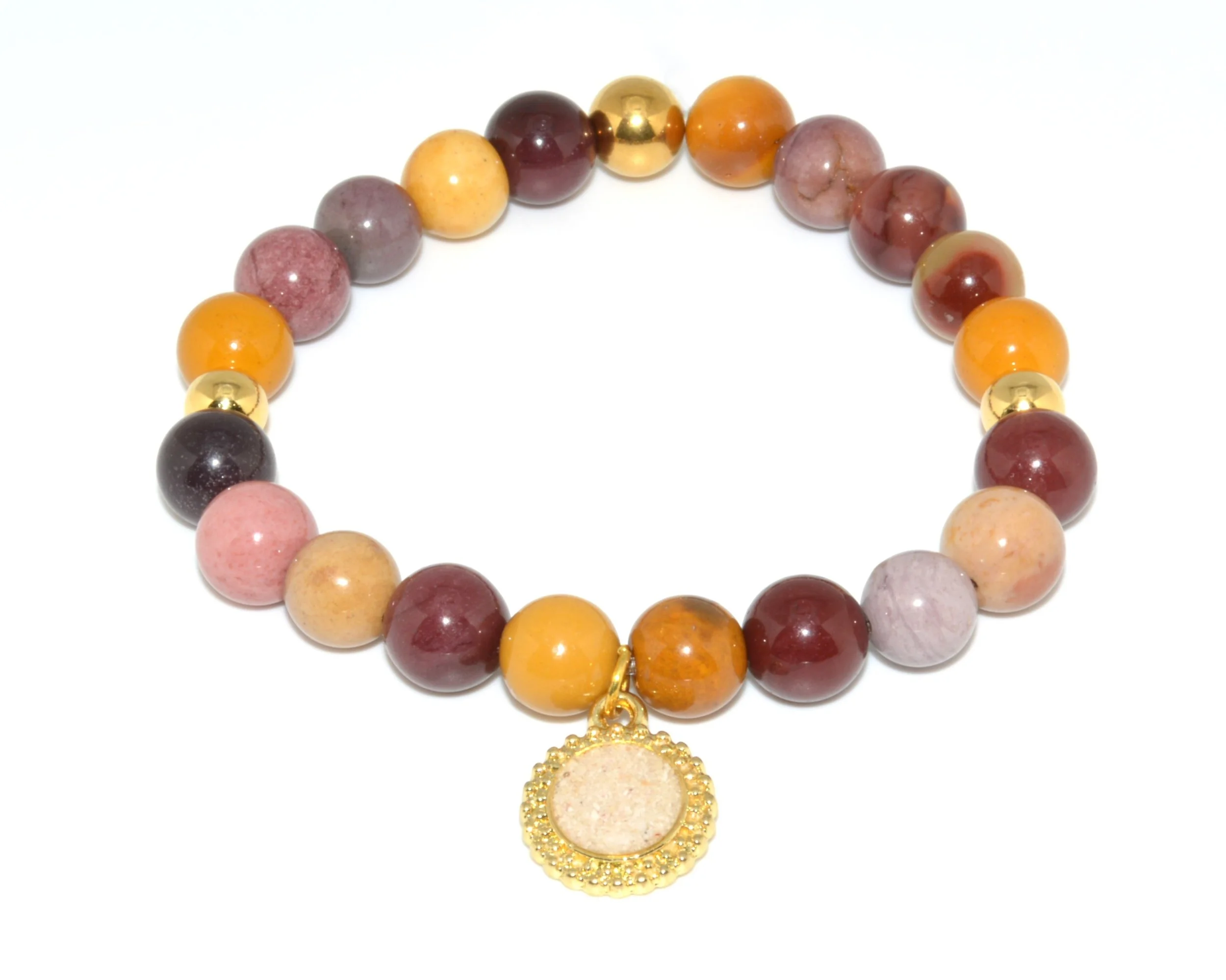 Molly Charm Moukaite Jasper - Gold
