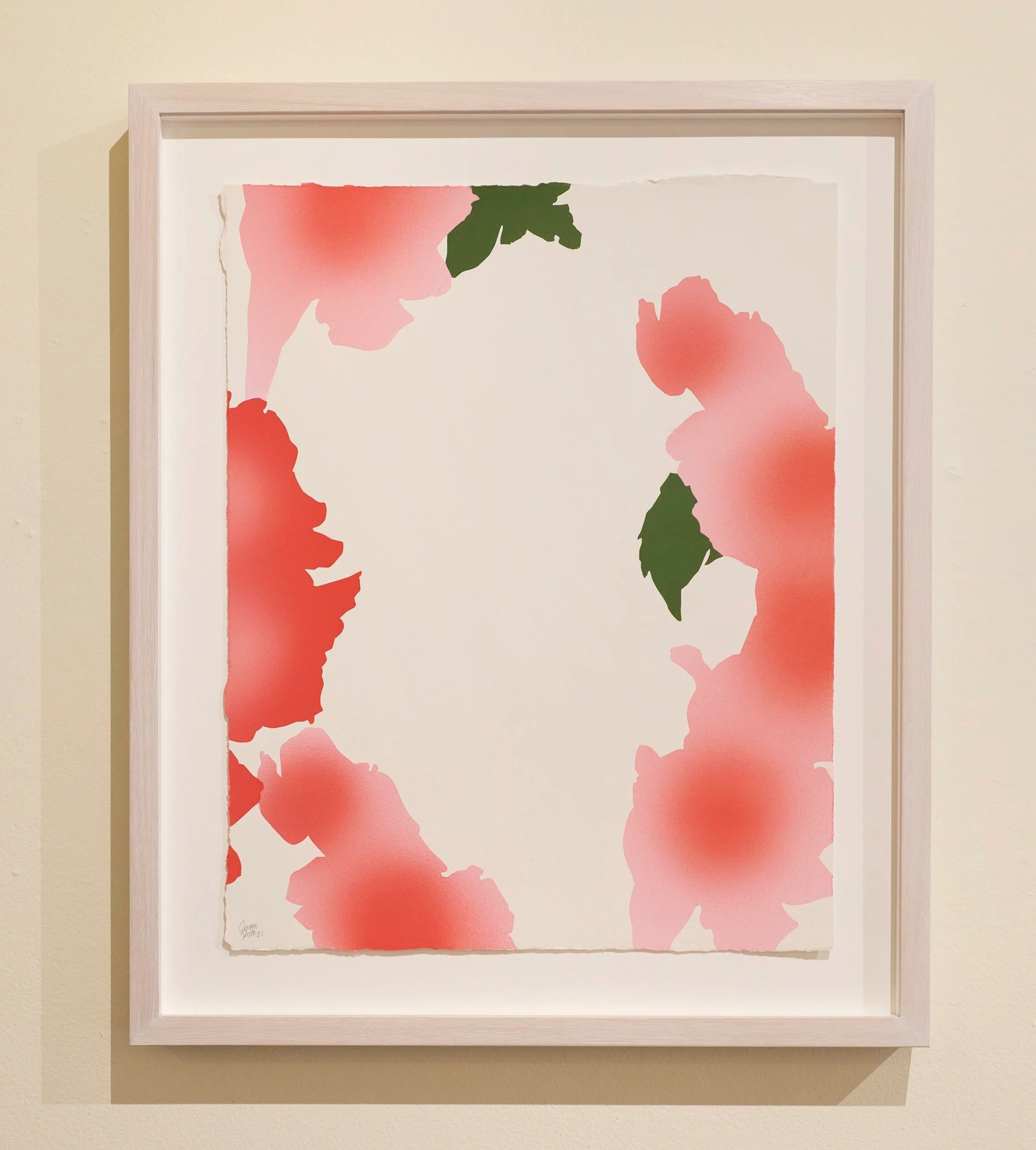 What was missing, by George Rose, acrylic on Arches 600gsm cotton rag, framed, 2025, 60 x 50cm, $1,500
