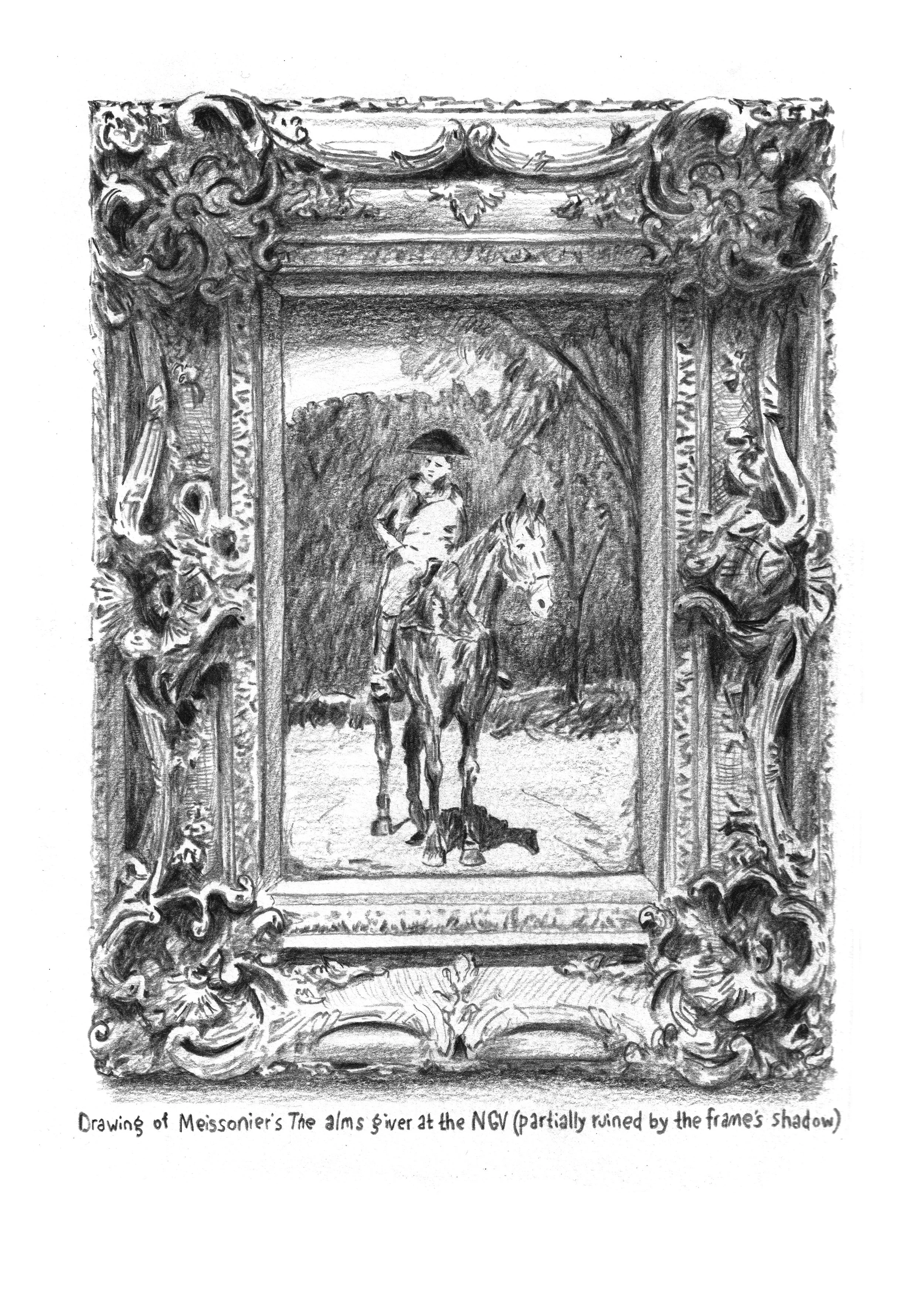 OSLO DAVIS, 
Frame Shade, 2026,
Pencil on paper, framed
240 x 320mm
(Frame: 300 x 400mm)
$850, Inc. custom frame by Ernest Studio, Footscray 