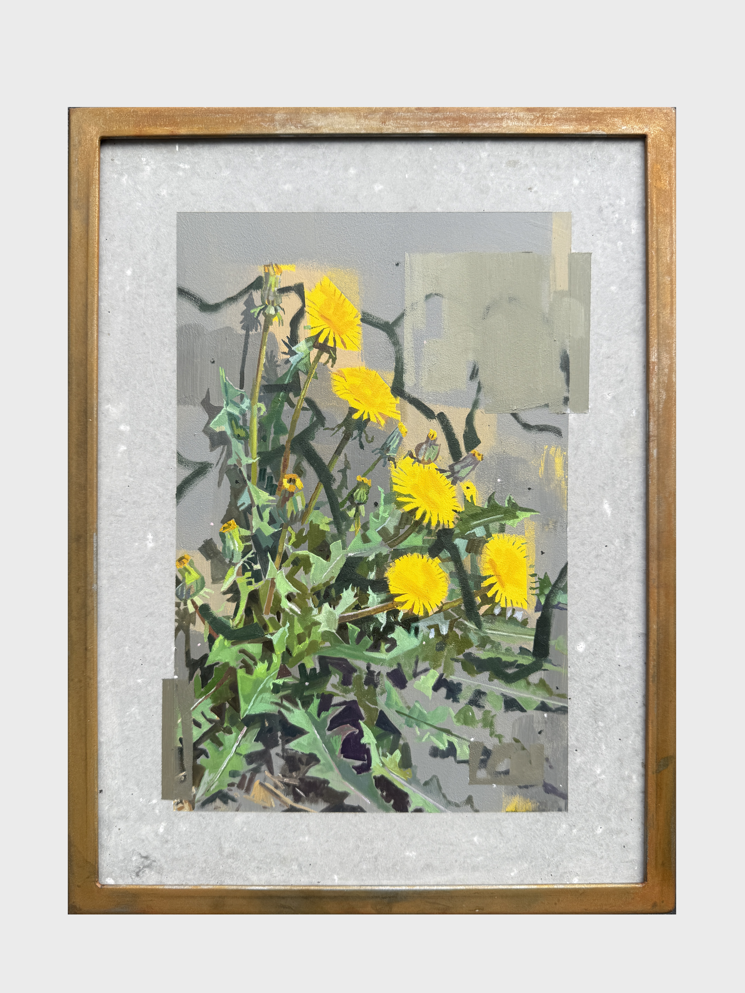 JASON PARKER, 
I'll Never Not State My Claim, 2026,
Oil on concrete, framed in rusted steel,
40.5 x 30.5, framed,
$2450
