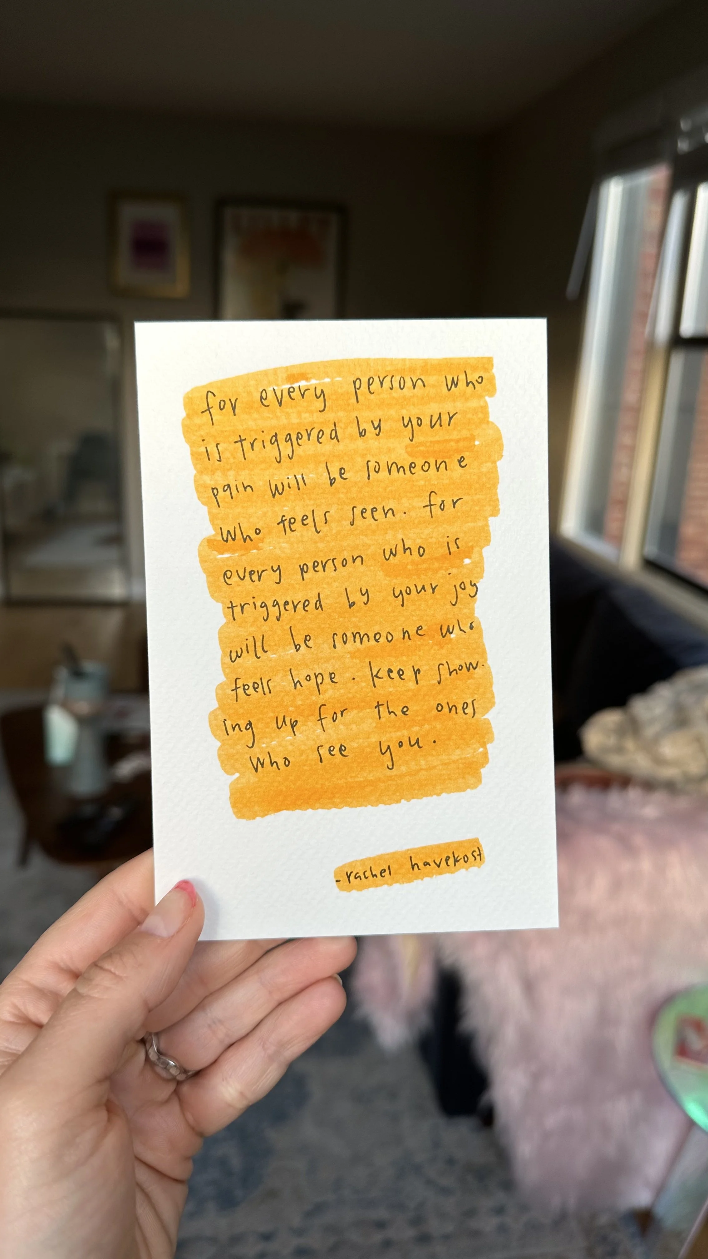 “Show Up” handwritten notecard