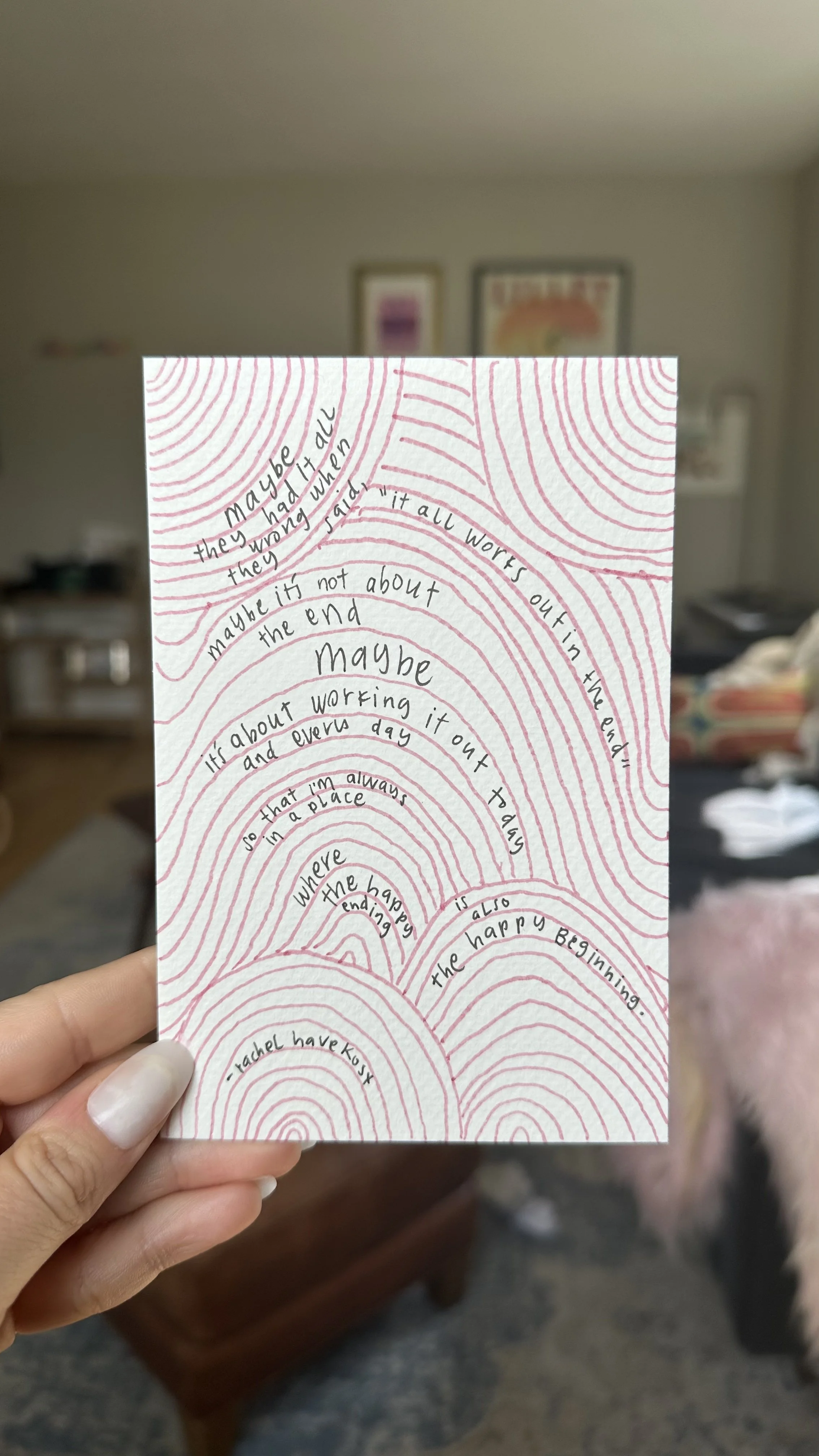 “Maybe” handwritten notecard