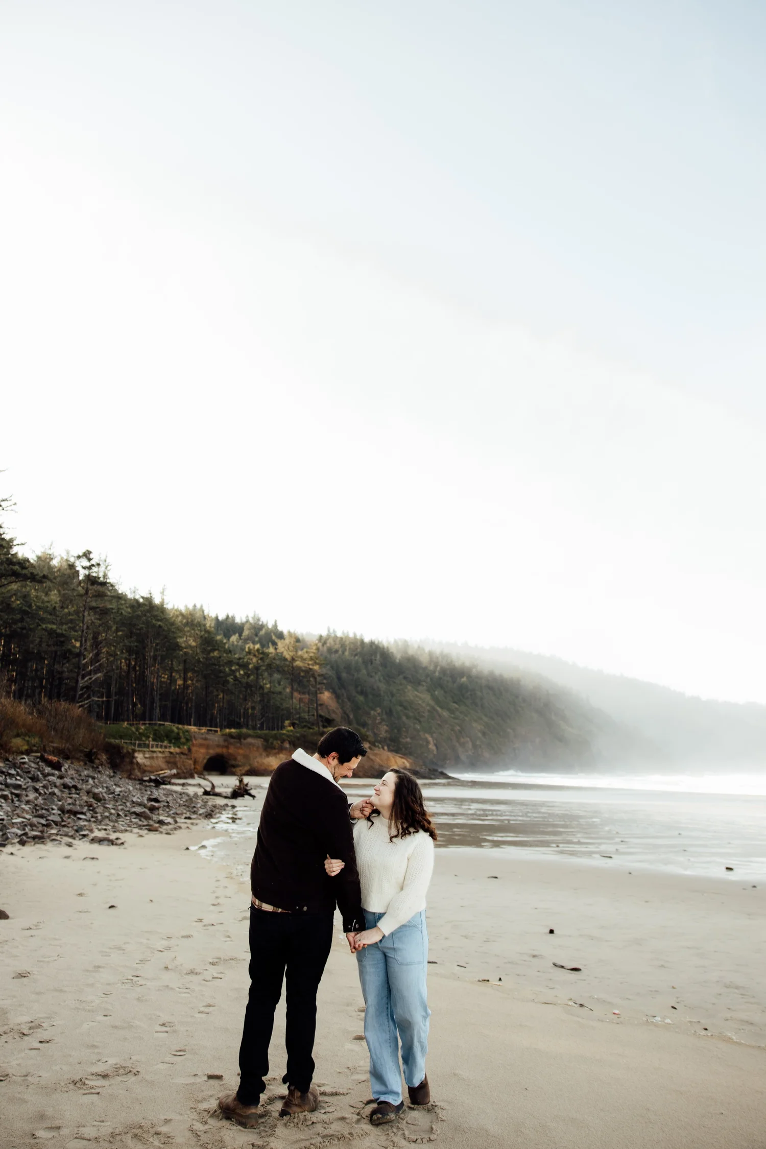 Cesar & Heather’s Moody Engagement shoot at Cape Lookout, Oregon Coast