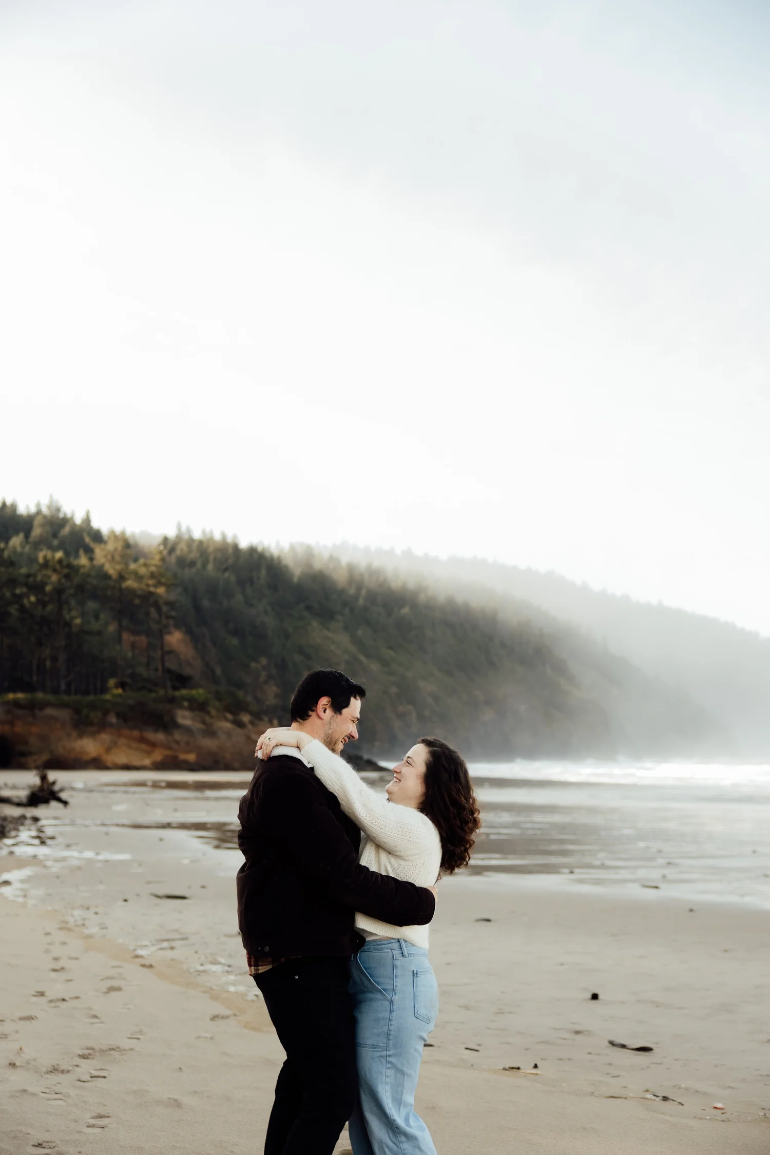 Cesar & Heather’s Moody Engagement shoot at Cape Lookout, Oregon Coast