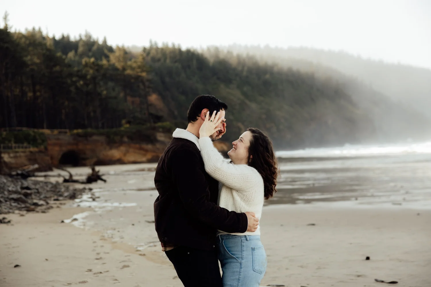 Cesar & Heather’s Moody Engagement shoot at Cape Lookout, Oregon Coast