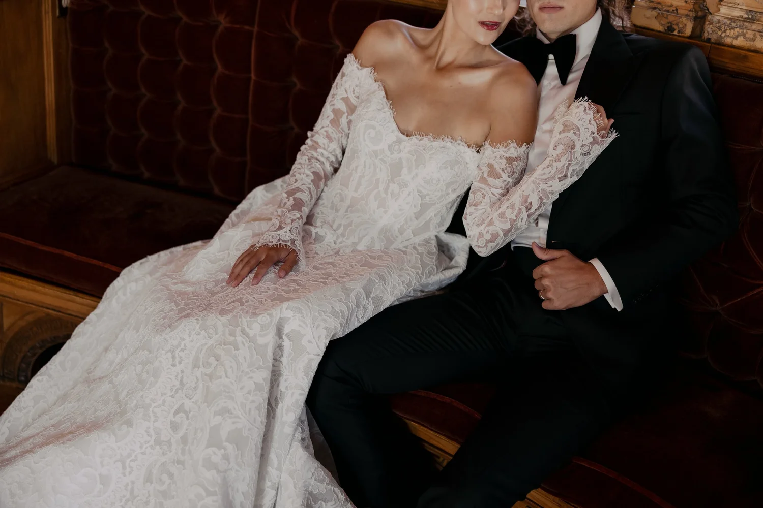 Couple at their wedding