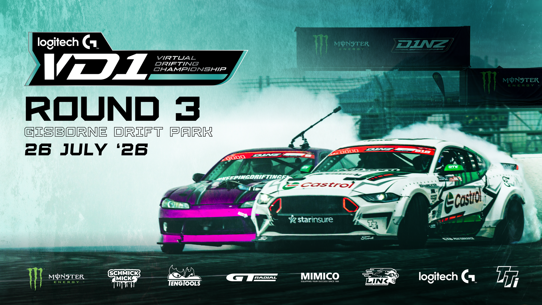 D1NZ 2026 • Logitech G Virtual Series • VD1 Round 3 LIVE • Gisborne Drift Park