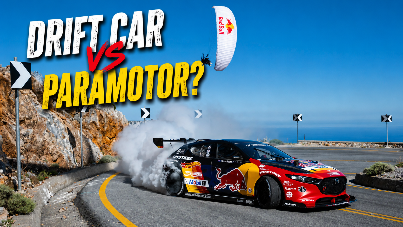 Drift Car vs Paramotor?? | Mad Mike &amp; Dimitris Kolliakos hit the mountain roads of Sfakia, Crete