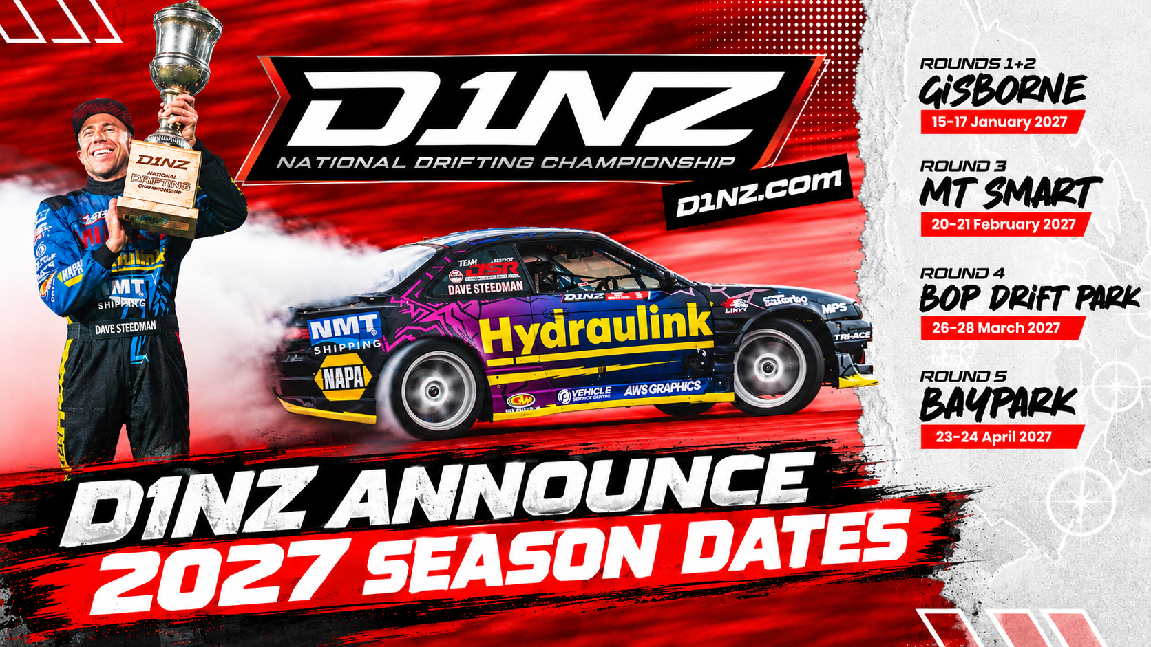 D1NZ 2027 Dates CONFIRMED: Gisborne Double Header &amp; BOP Drift Park!