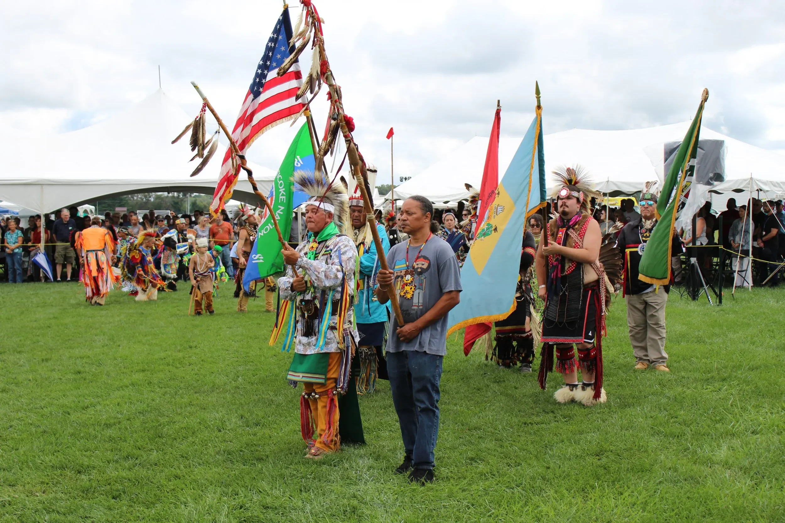 Nanticoke Indian Powwow flag bearers