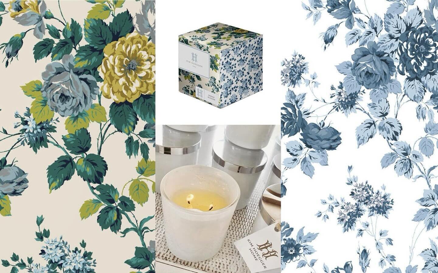 Wallpaper, textiles, candles, gift wrap, #kimhoeggerhome has it! We also are now offering wholesale prices for businesses interested in selling our candles. 🕯️ 💙 #candles #textiles #wallpaper #giftwrapping