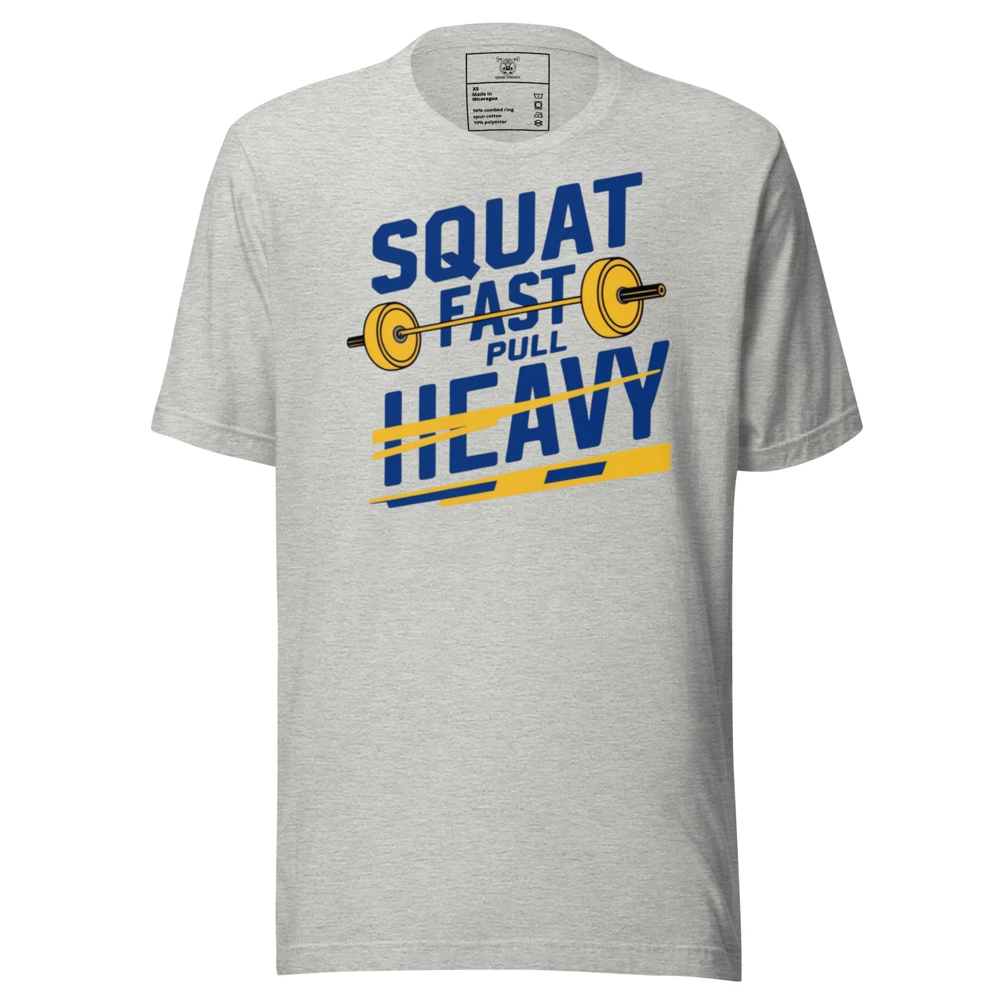 Squat Fast, Pull Heavy T-Shirt (Original, Grey)