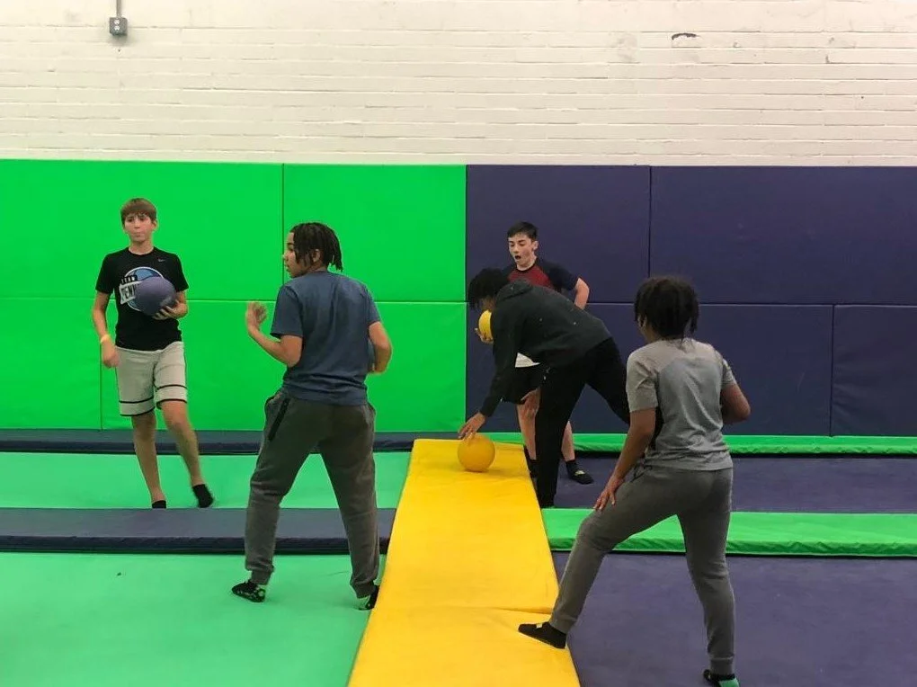 Kids playing dodgeball