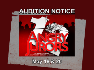 AUDITIONS: 12 Angry Jurors