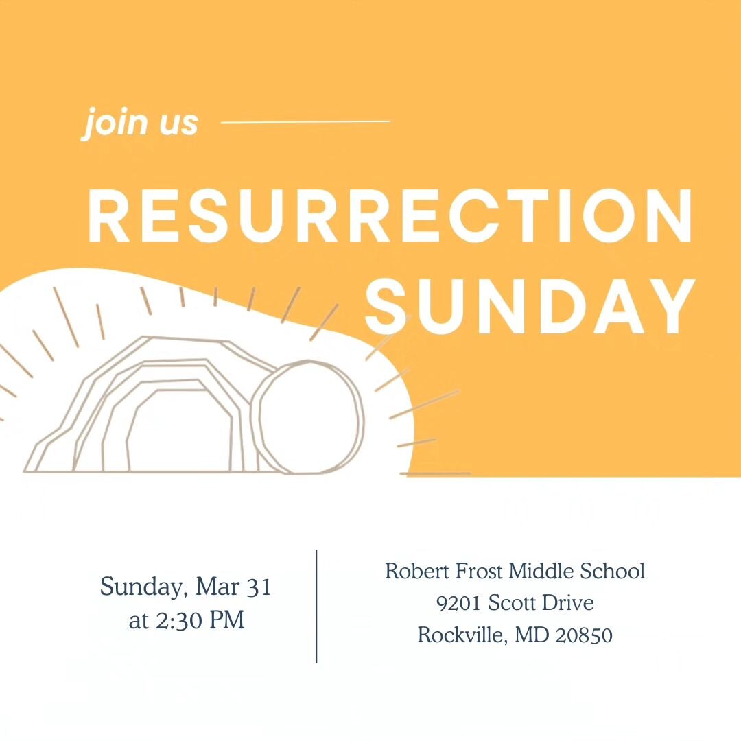 Join us for our Resurrection Sunday service on March 31st at Robert Frost Middle School!