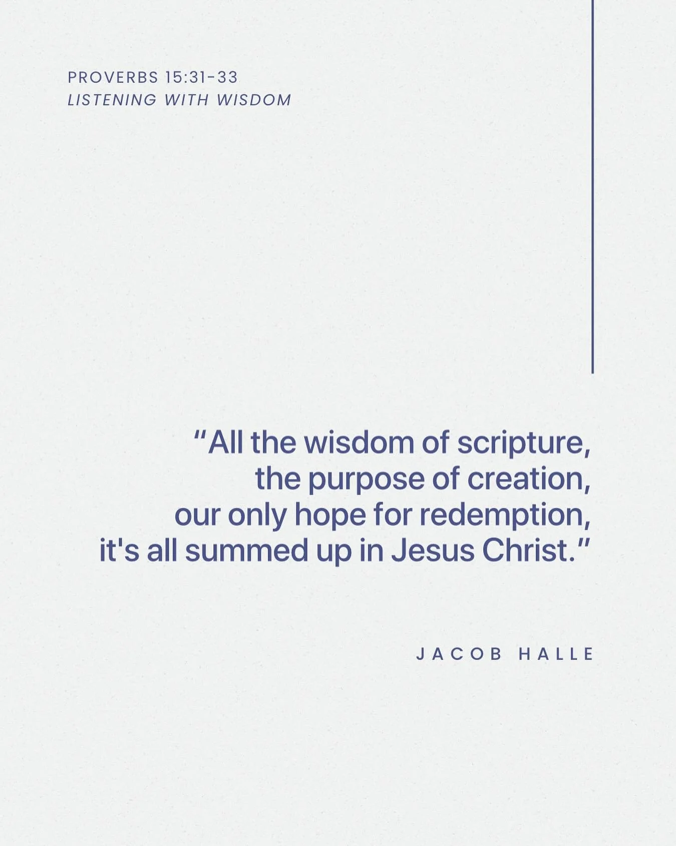 From Sunday&rsquo;s sermon &ldquo;Listening with Wisdom&rdquo; on Proverbs 15:31-33.

Listen to the full sermon on our website, Spotify, or Apple Podcasts.