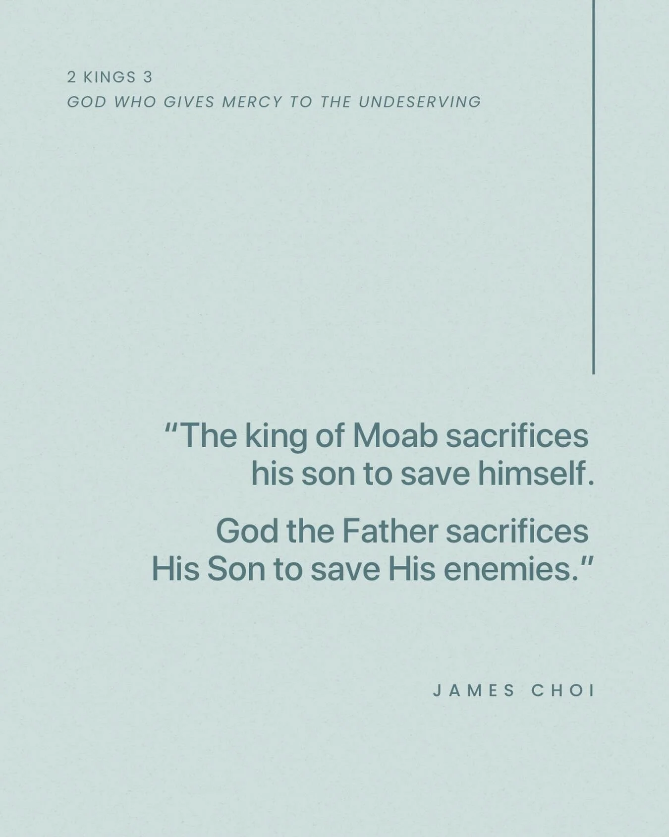 From Sunday&rsquo;s sermon &ldquo;God Who Gives Mercy to the Undeserving&rdquo; on 2 Kings 3.

Listen to the full sermon on our website, Spotify, or Apple Podcasts.