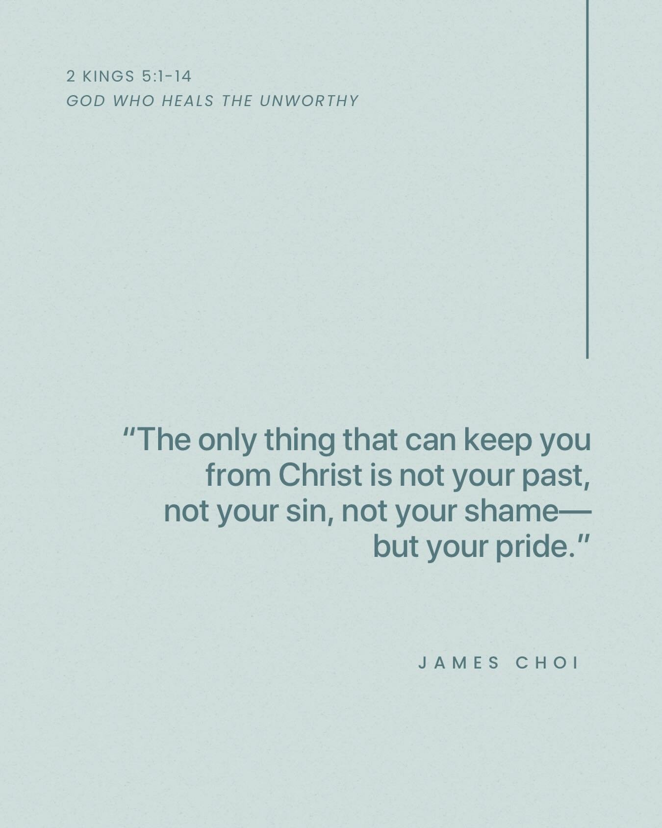 From Sunday&rsquo;s sermon &ldquo;God Who Heals the Unworthy&rdquo; on 2 Kings 5:1-14.

Listen to the full sermon on our website, Spotify, or Apple Podcasts.