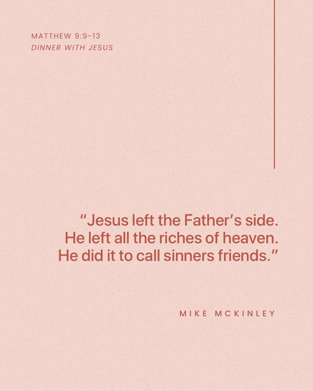 Thank you, Mike McKinley of Sterling Park Baptist Church for blessing us with the encouraging message from Matthew 9:9-13 this past Sunday!

Listen to the full sermon on our website, Spotify, or Apple Podcasts.