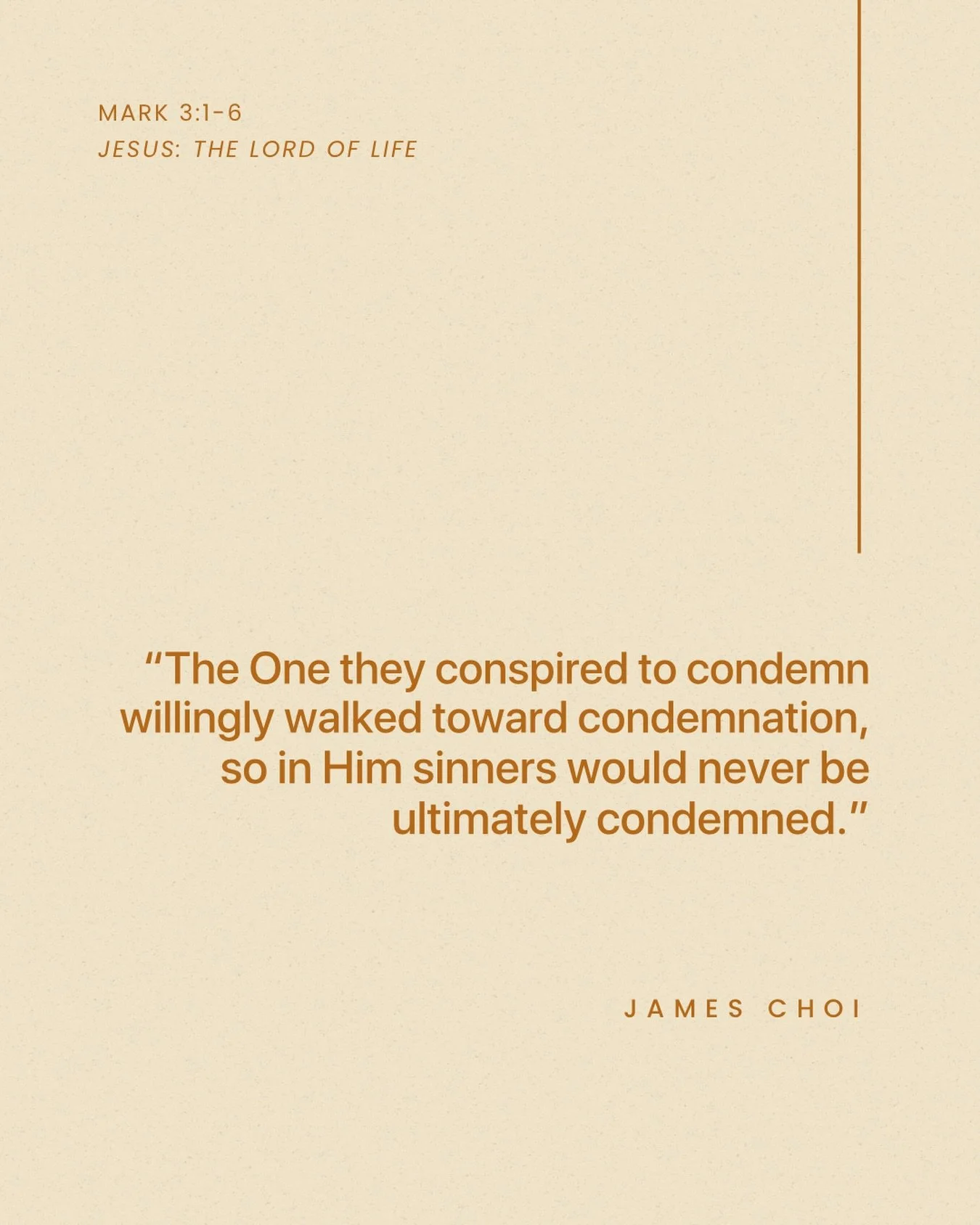 From Sunday&rsquo;s sermon &ldquo;Jesus: The Lord of Life&rdquo; on Mark 3:1-6.

Listen to the full sermon on our website, Spotify, or Apple Podcasts.