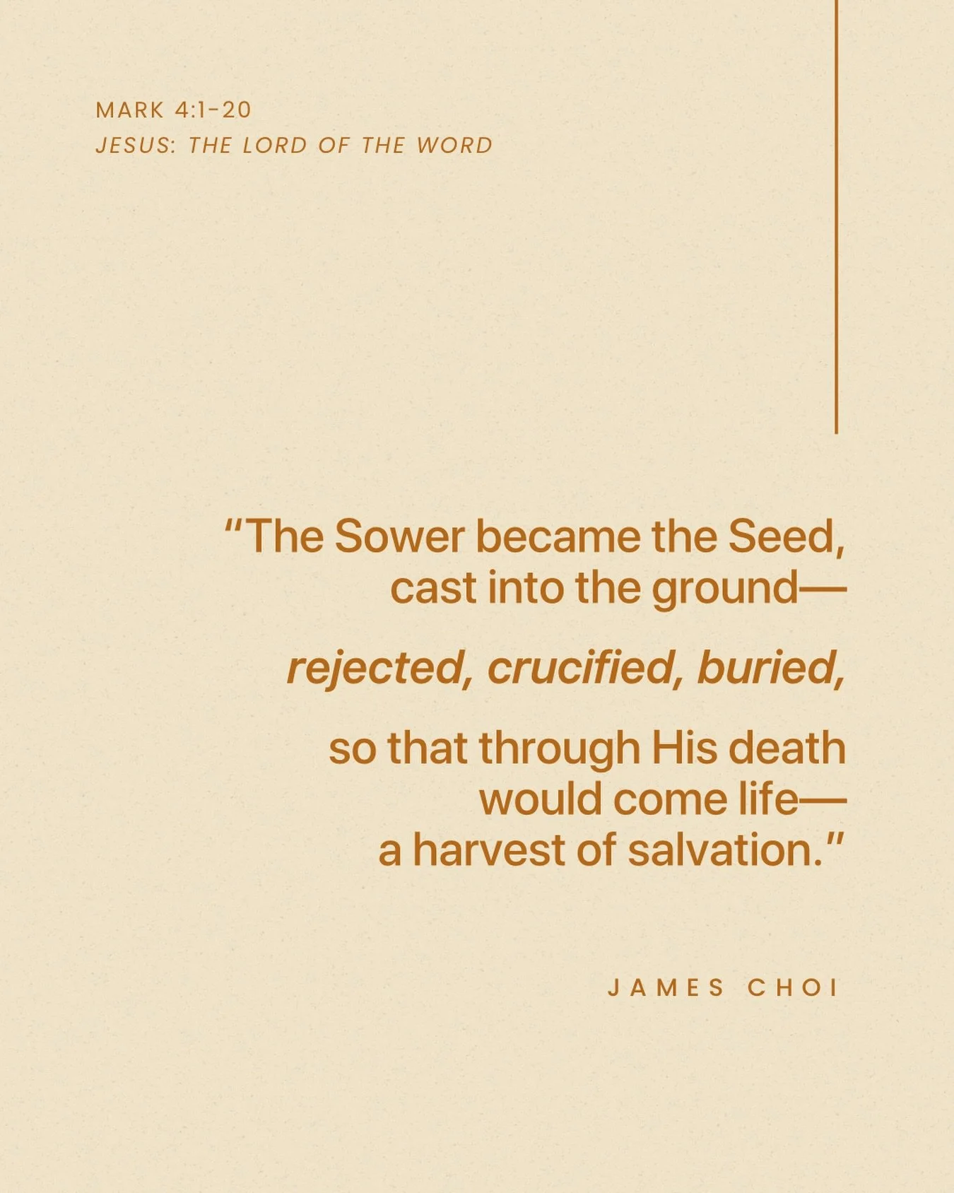 From Sunday&rsquo;s sermon &ldquo;Jesus: The Lord of the Word&rdquo; on Mark 4:1-20.

Listen to the full sermon on our website, Spotify, or Apple Podcasts.