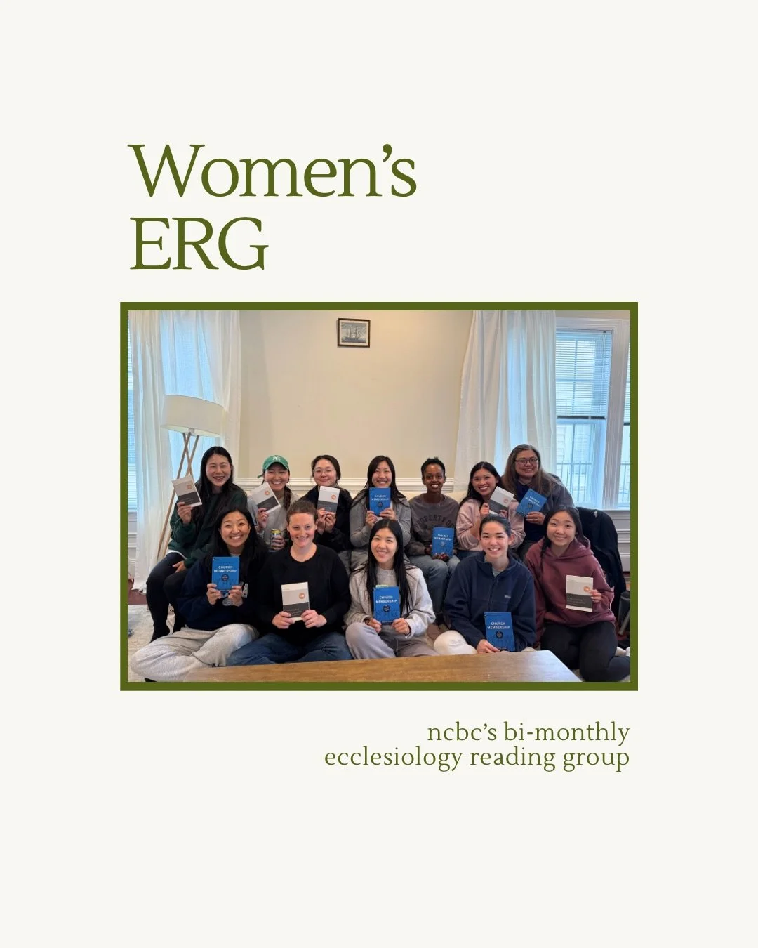 This past weekend, our sisters gathered for our bi-monthly Women&rsquo;s Ecclesiology Reading Group (ERG)!

This month&rsquo;s topic focused on Church Membership and Discipline. We looked at what Scripture teaches about church membership, what it mea
