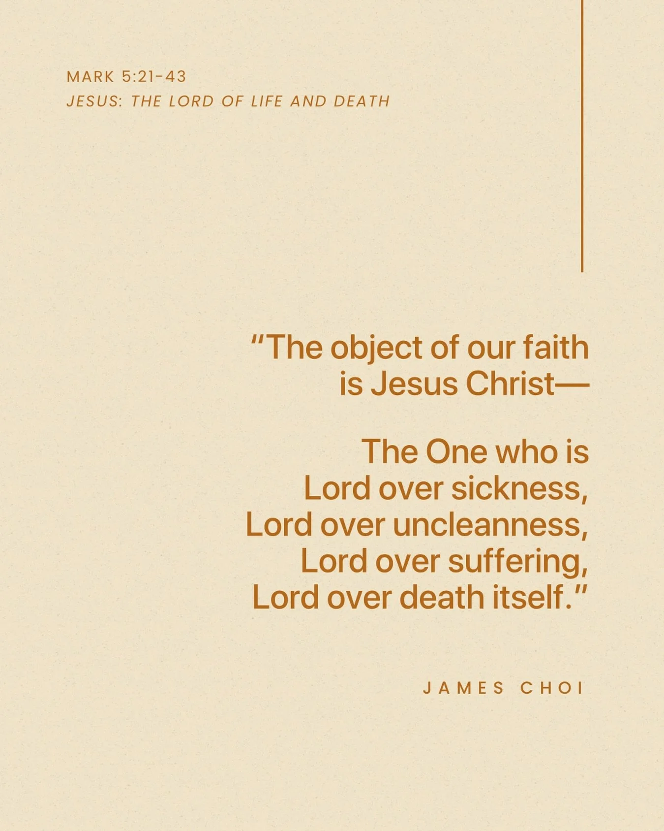 From Sunday&rsquo;s sermon &ldquo;Jesus: The Lord of Life and Death&rdquo; on Mark 5:21-43.

Listen to the full sermon on our website, Spotify, or Apple Podcasts.