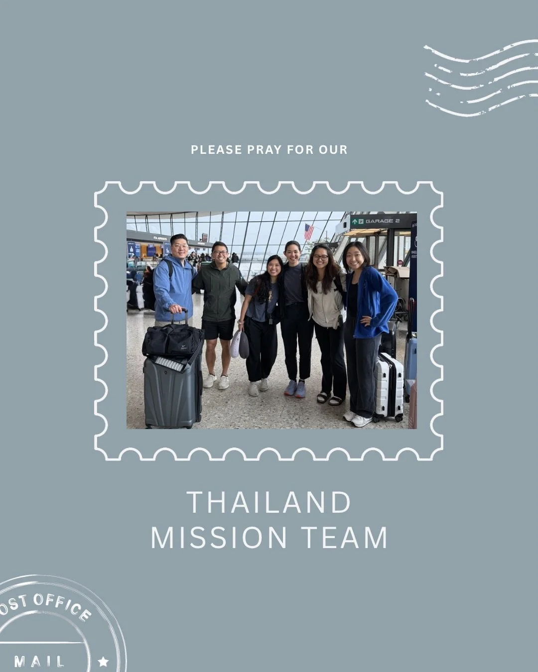 AND THEY&rsquo;RE OFF! ✈️🇹🇭

Please be praying for the team as they travel over the next few days, that all the logistics would go smoothly and that the Lord would keep them safe and healthy throughout the trip.

We&rsquo;re so thankful for the opp